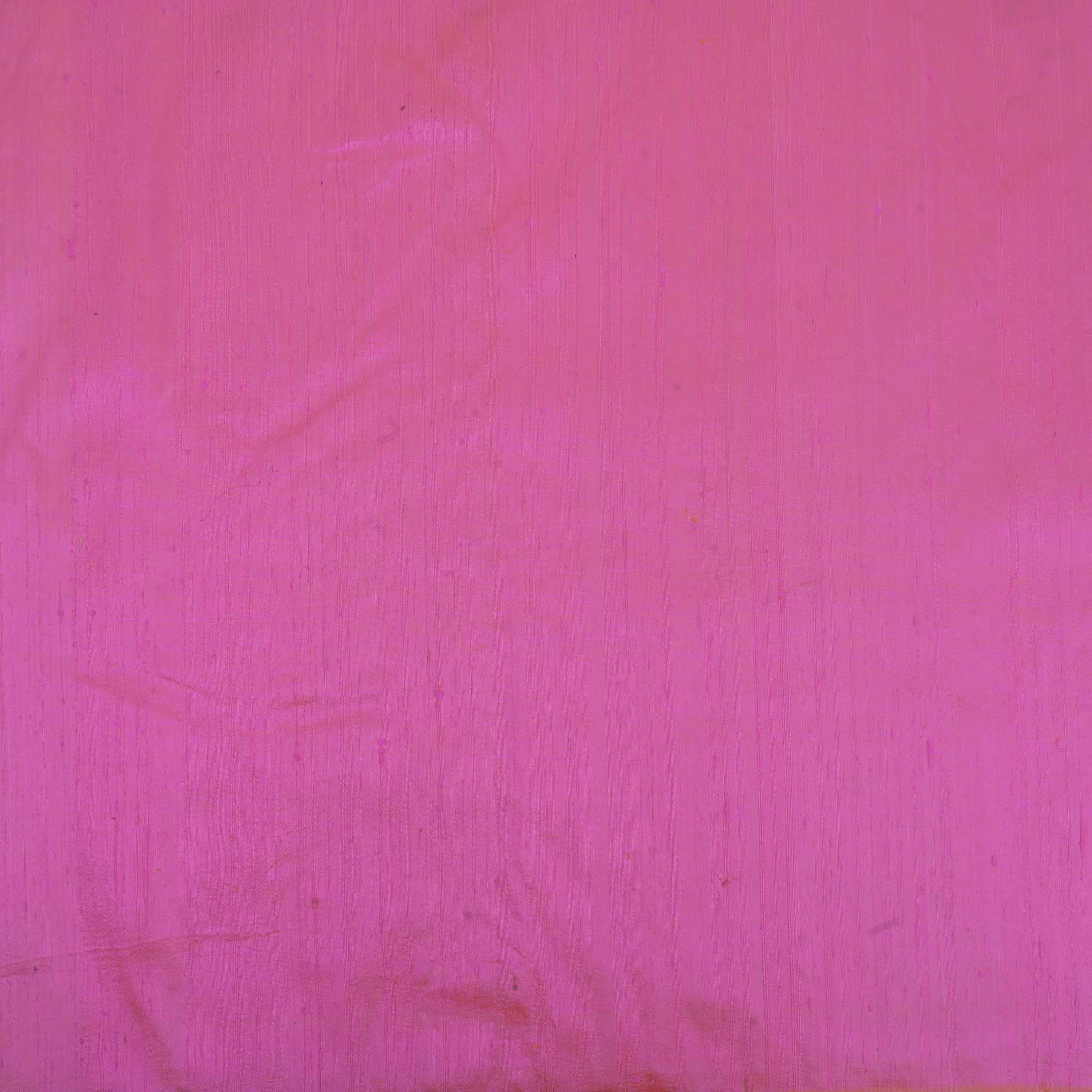 Neon Pink Plain Raw Silk Fabric