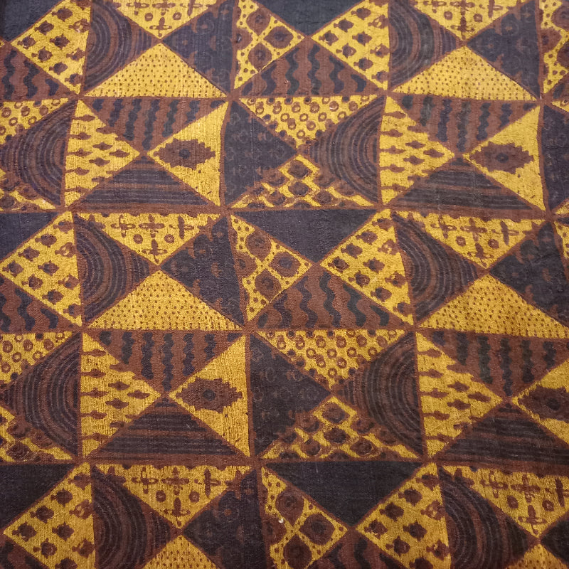 Chocolate Brown Printed Dupion Silk Fabric