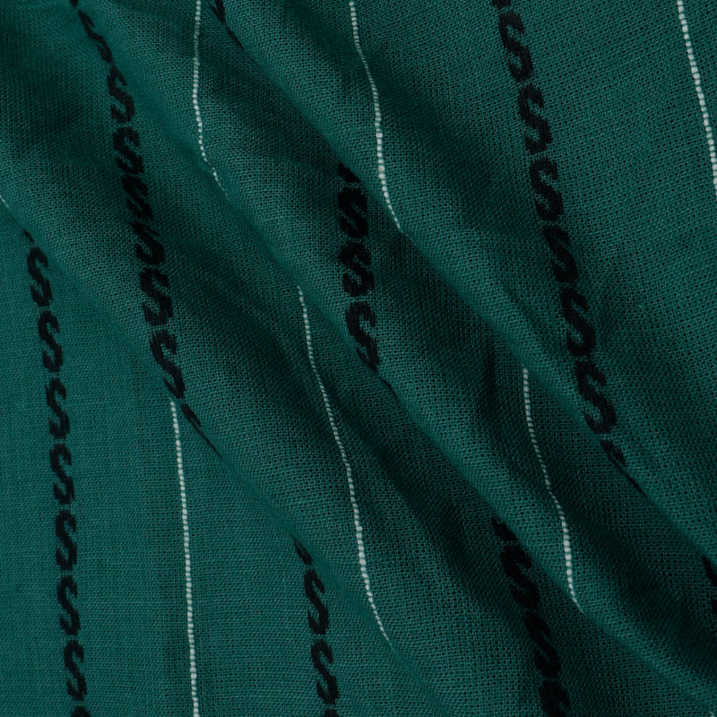 Castleton Green Cotton Fabric With Stripes