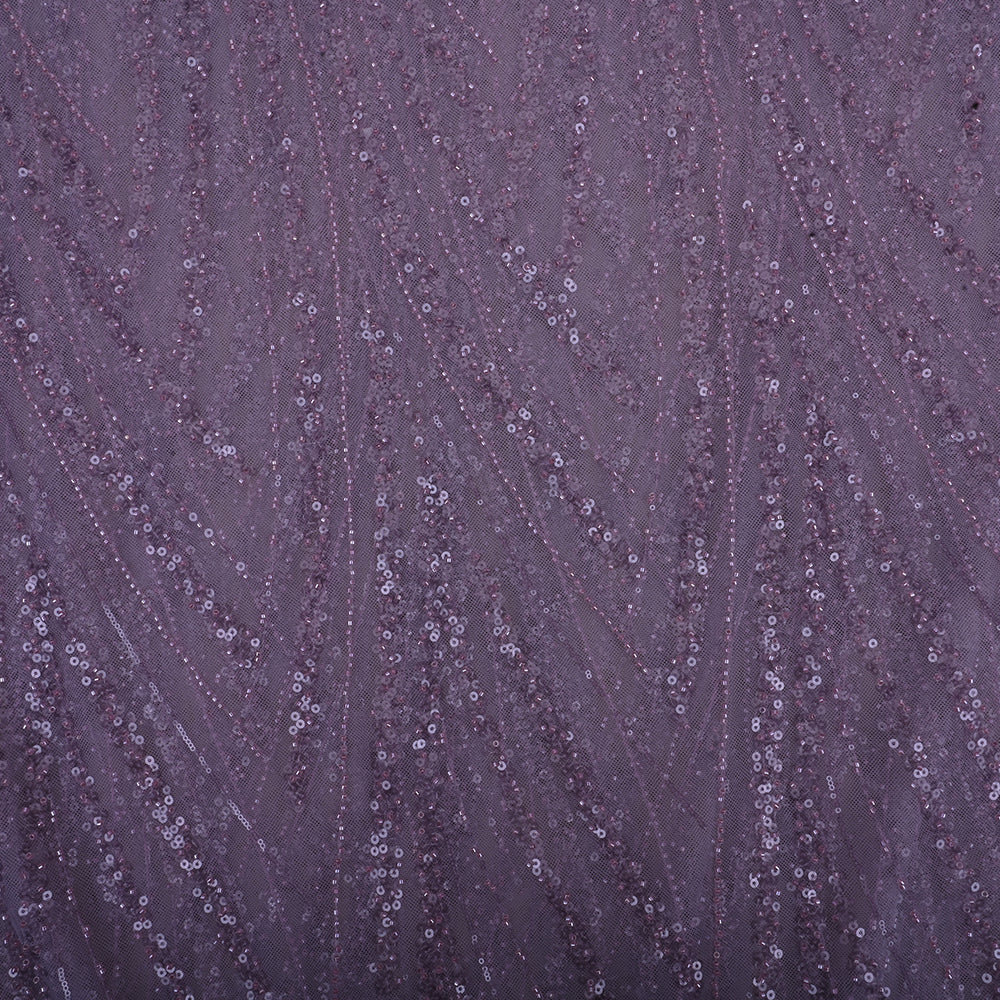 Pale Purple Embroidery Net Fabric
