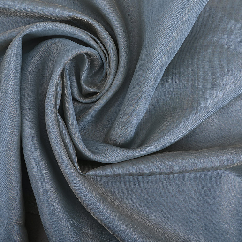 Blue Grey Plain Tissue Fabric