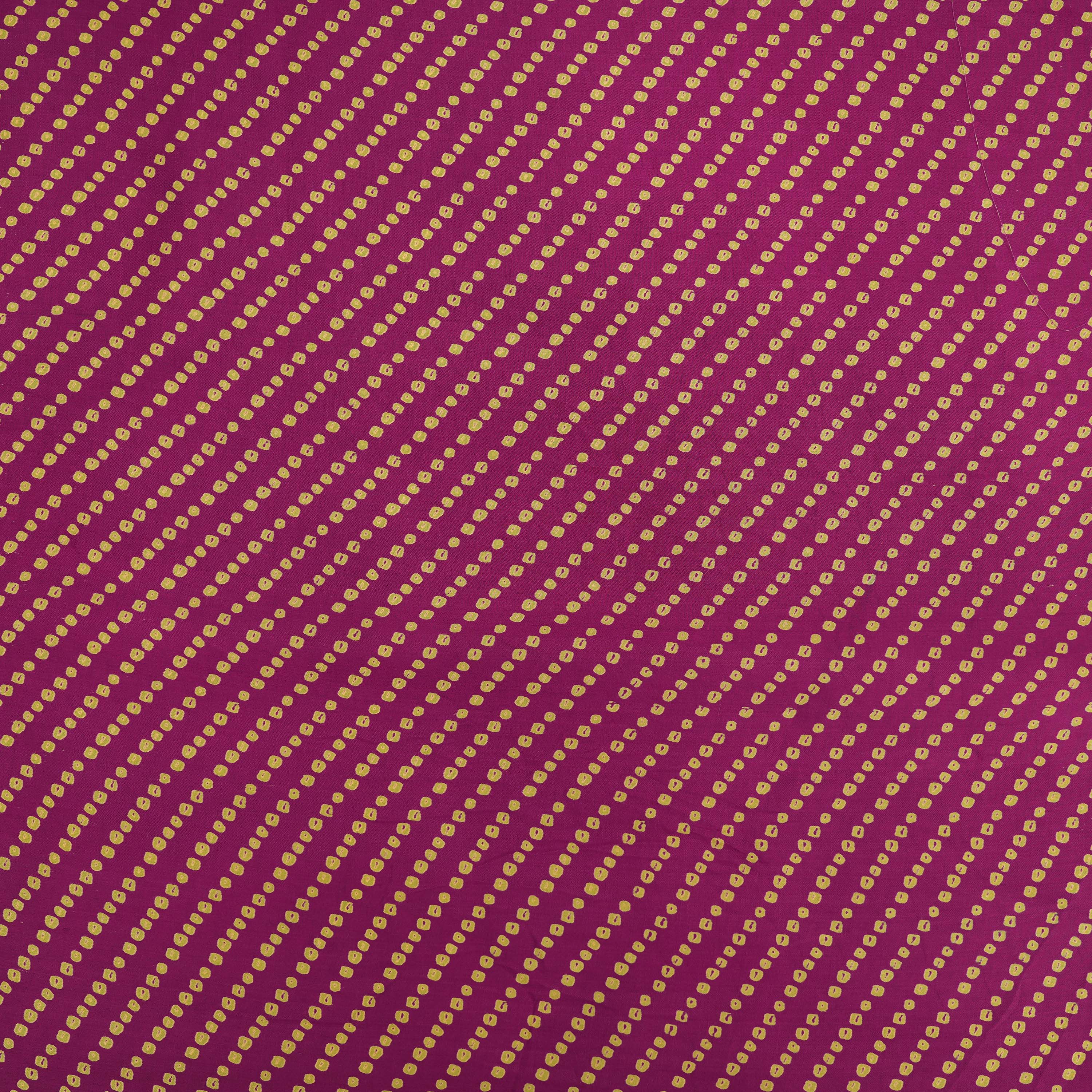 Deep Purple Bandhini Satin Fabric