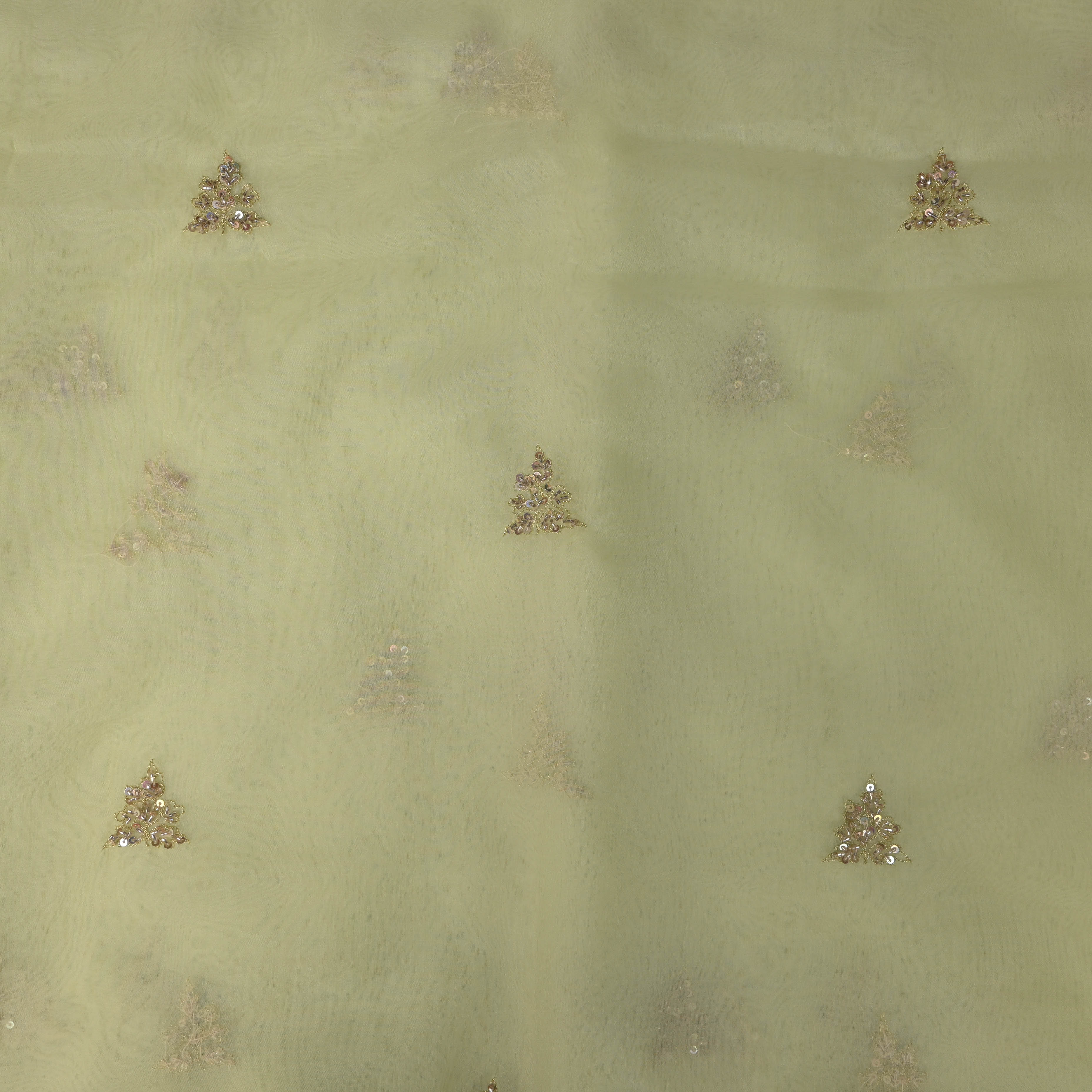 Fantasia Purple Butti Embroidered Organza Fabric