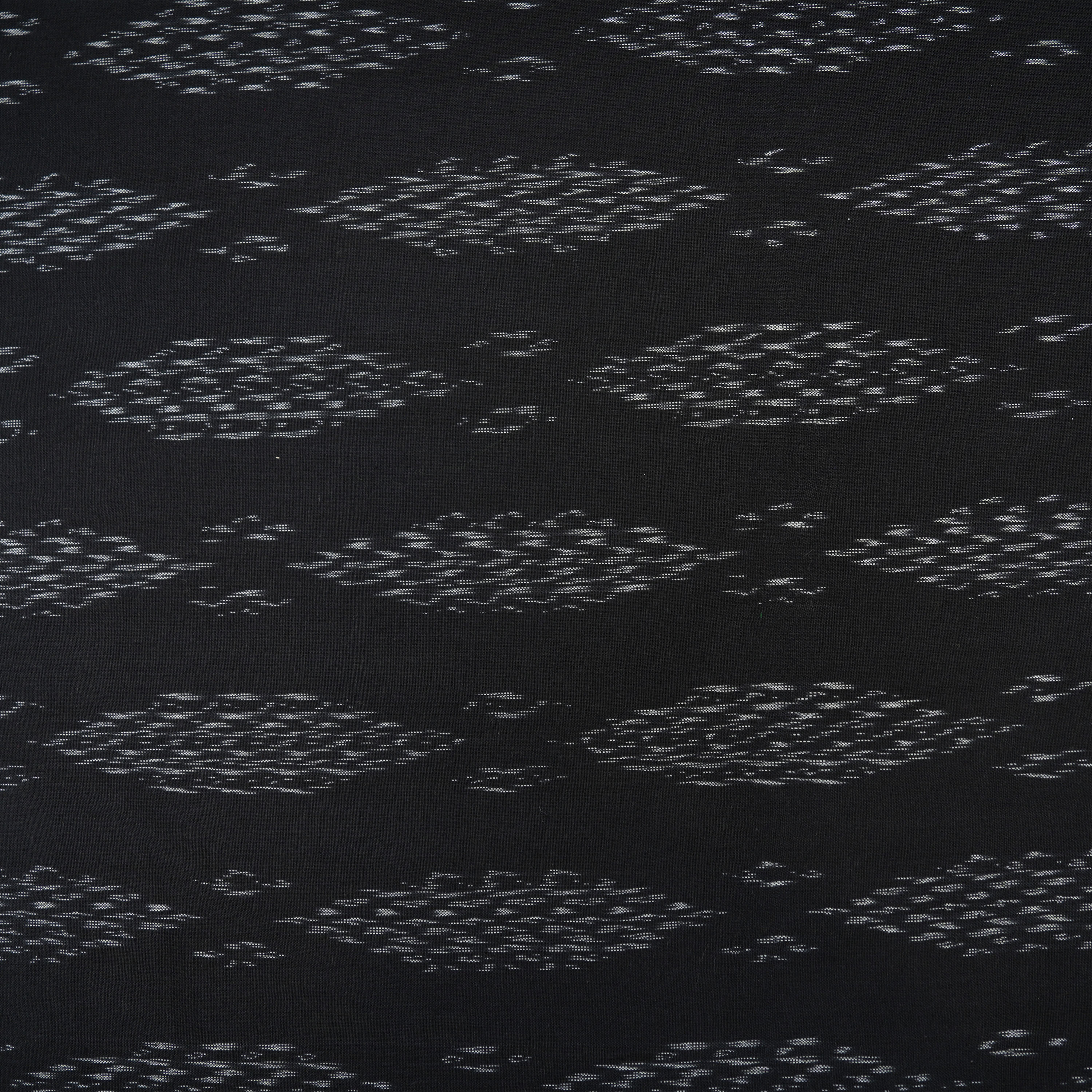 Charcoal Black Ikkat Diamond Pattern Cotton Fabric