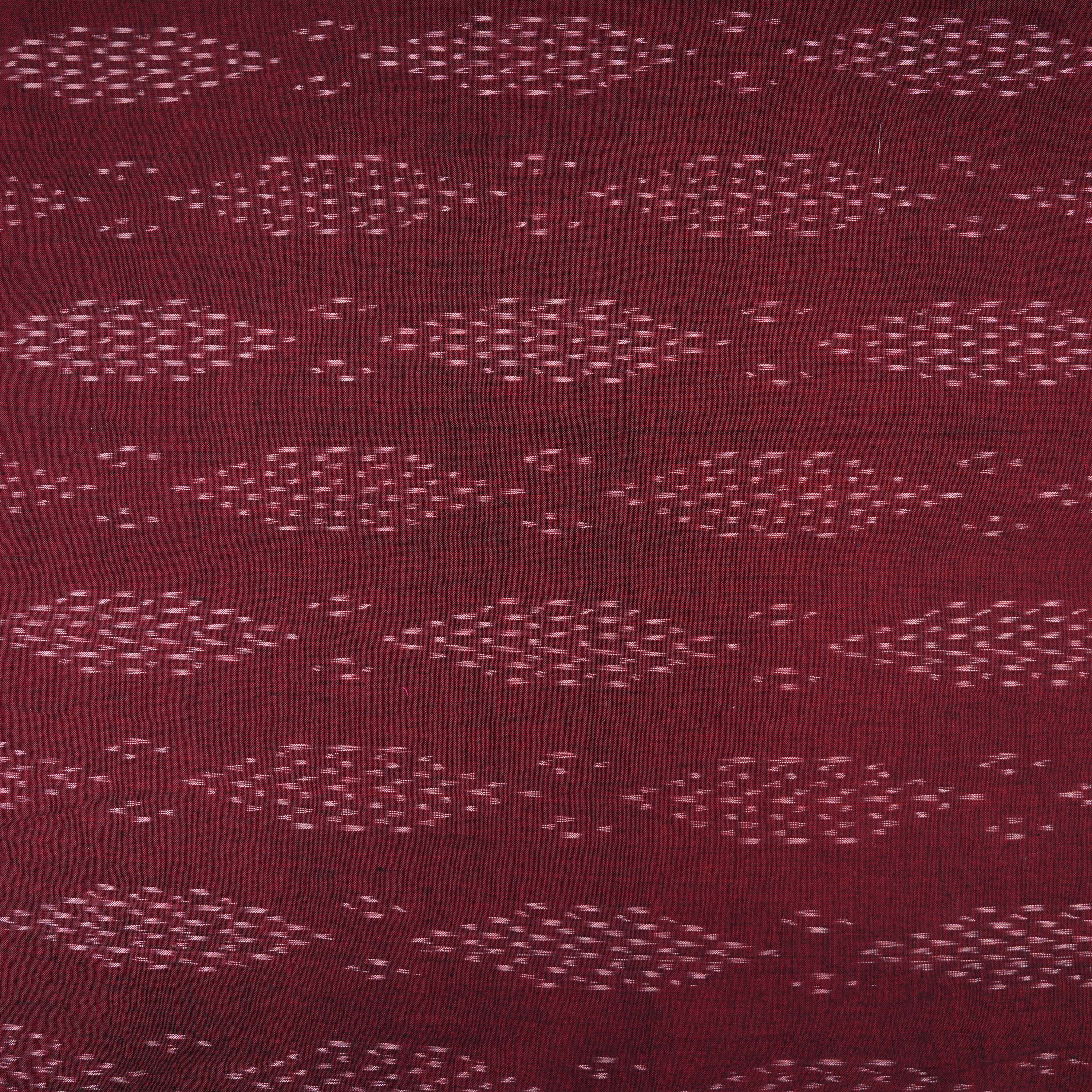 Wine Auburn Ikkat Diamond Pattern Cotton Fabric