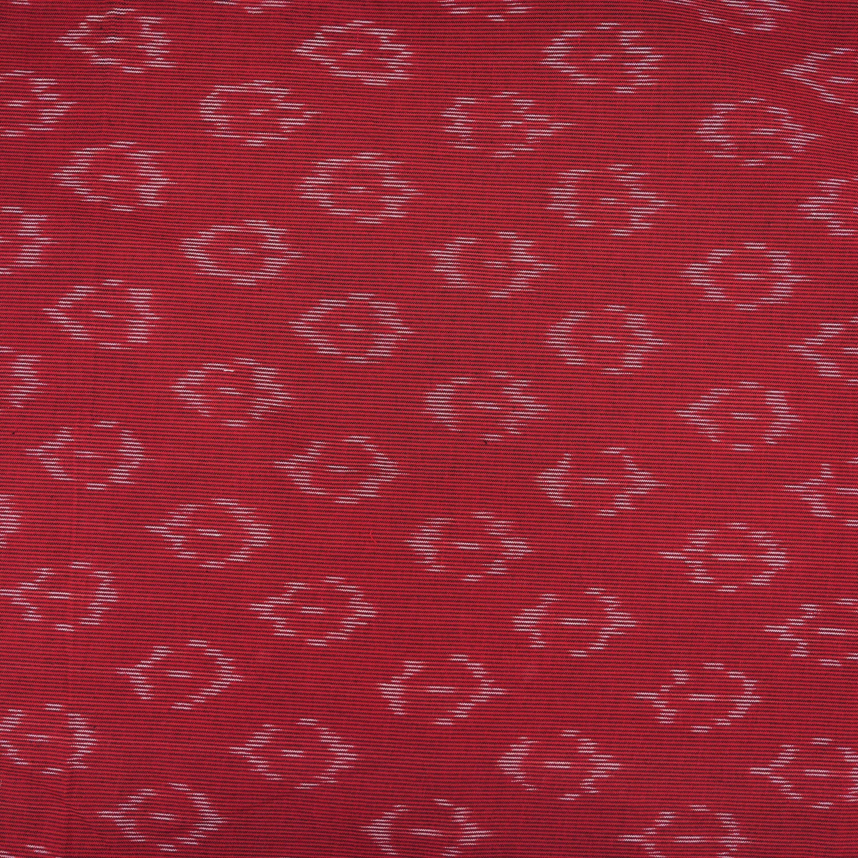Red Brown Ikkat Diamond Pattern Cotton Fabric