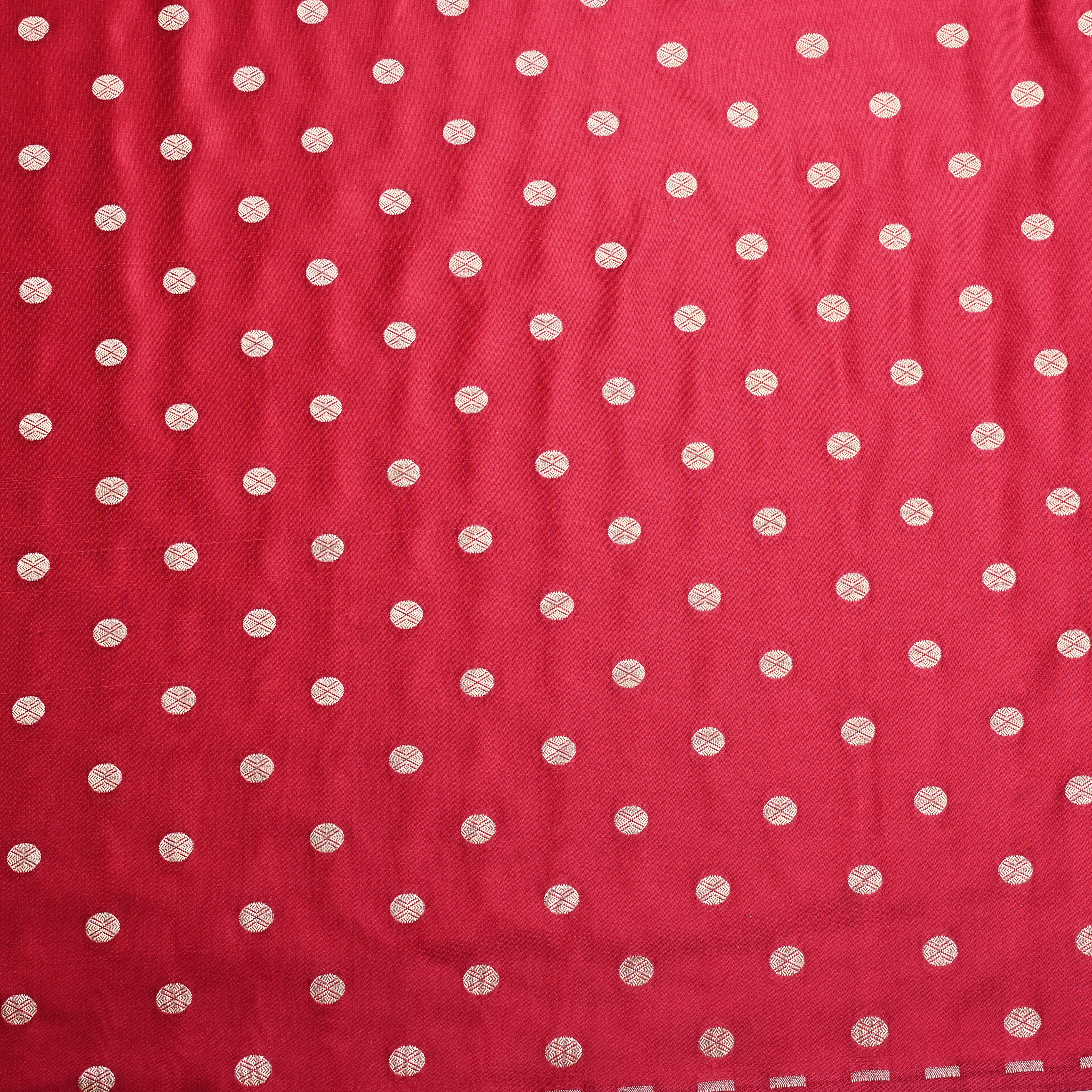 Blood Red Banaras Soft Silk Fabric