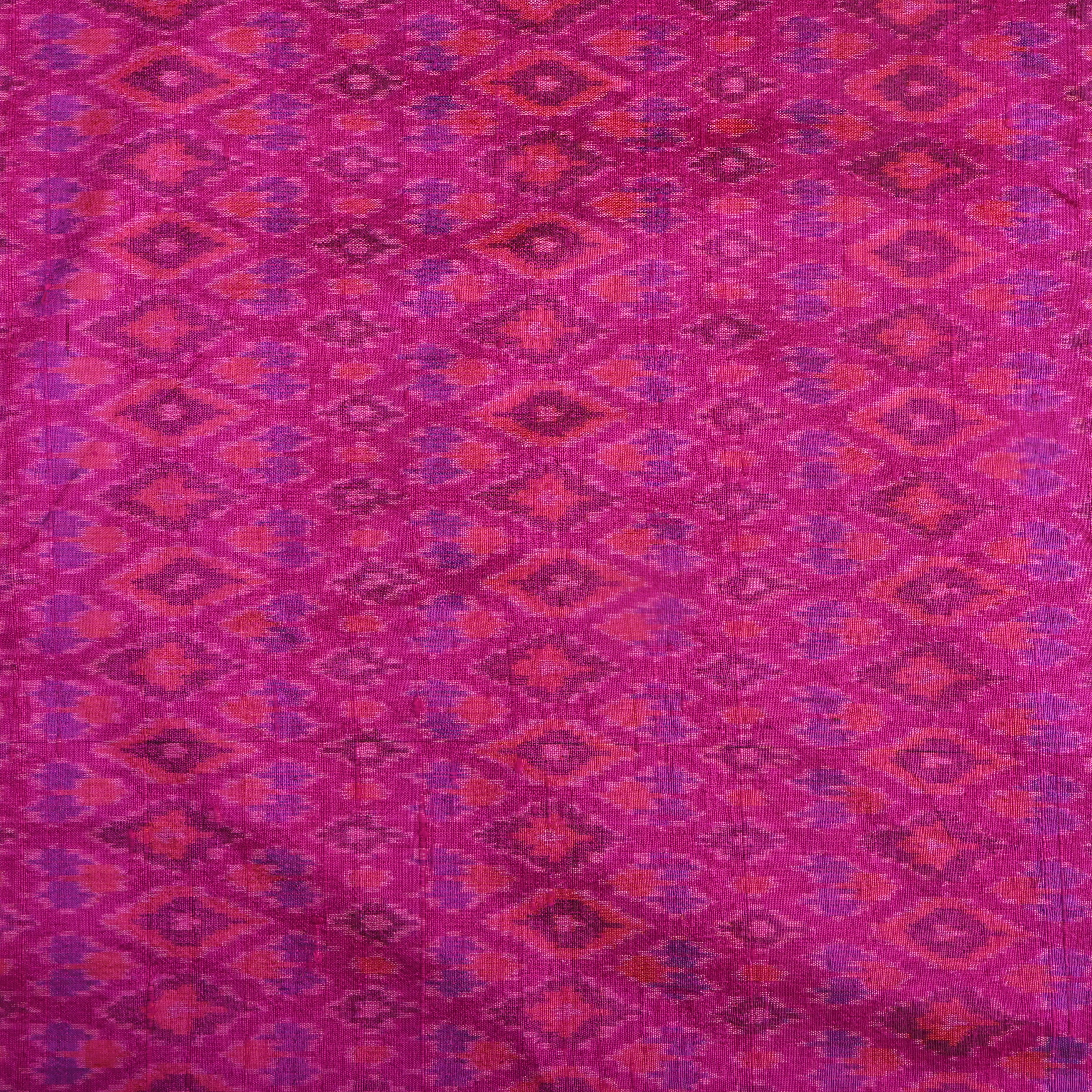Pink Ikat Dupion Silk Fabric