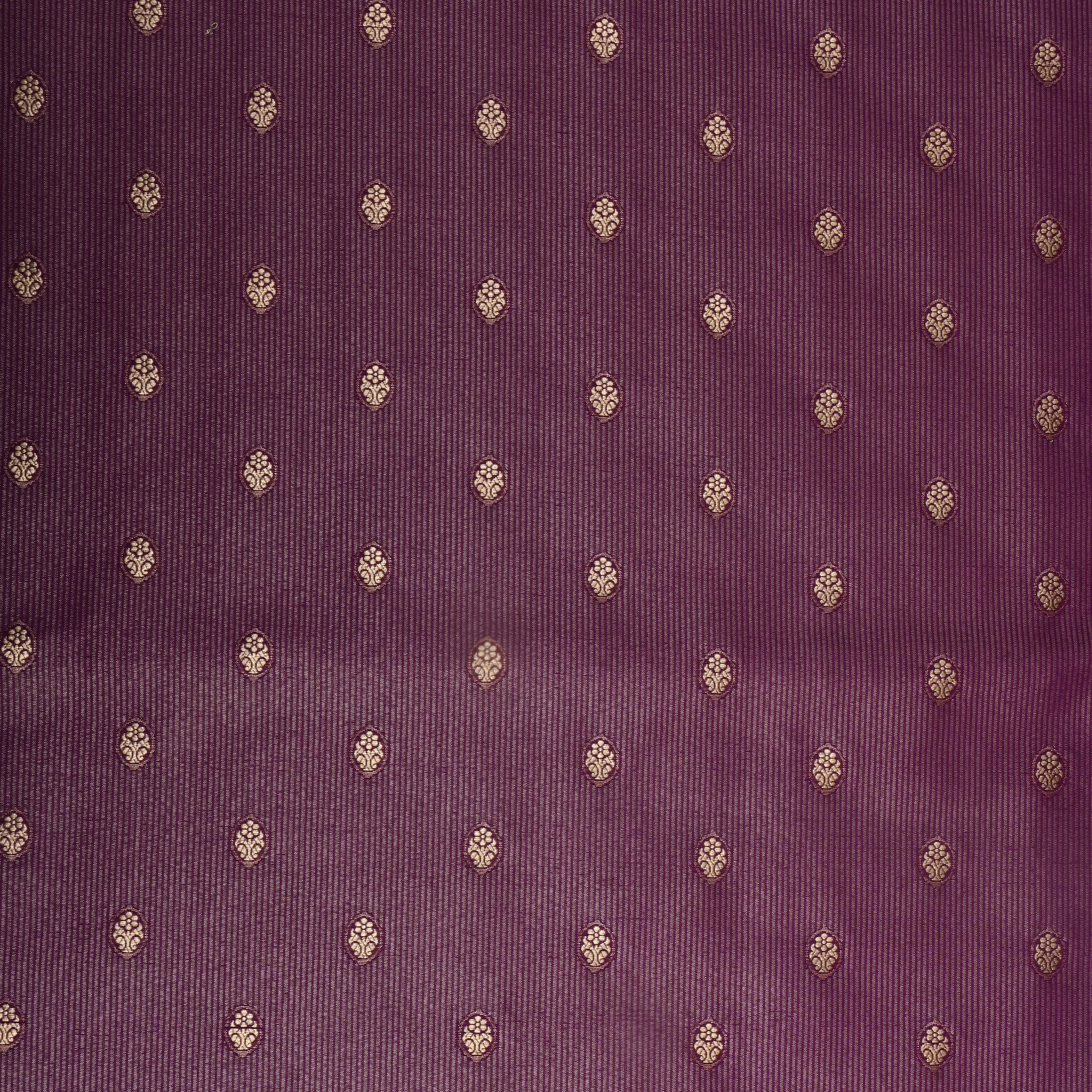 Grape Purple Zari Floral Silk Fabric