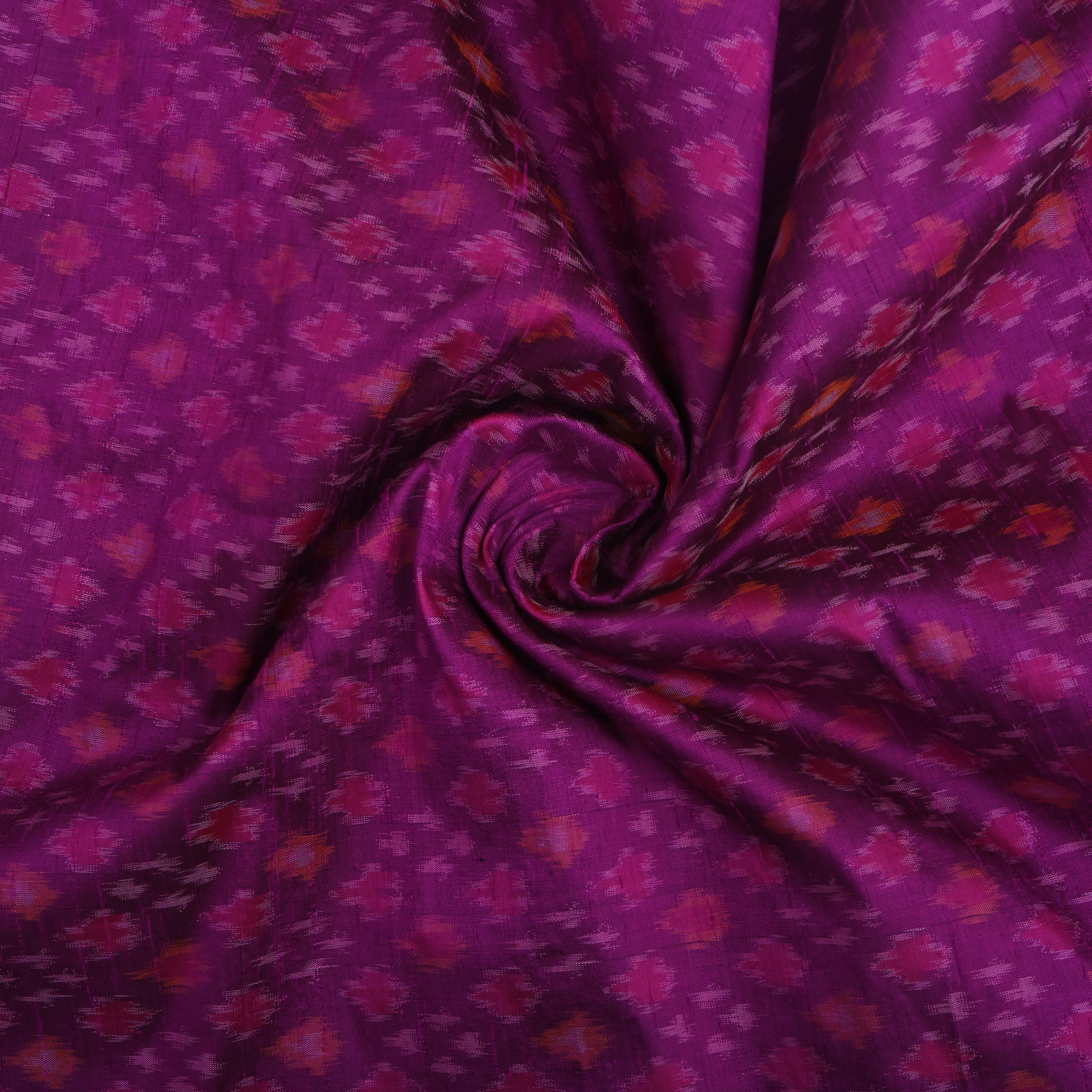 Purple Ikat Dupion Silk Fabric
