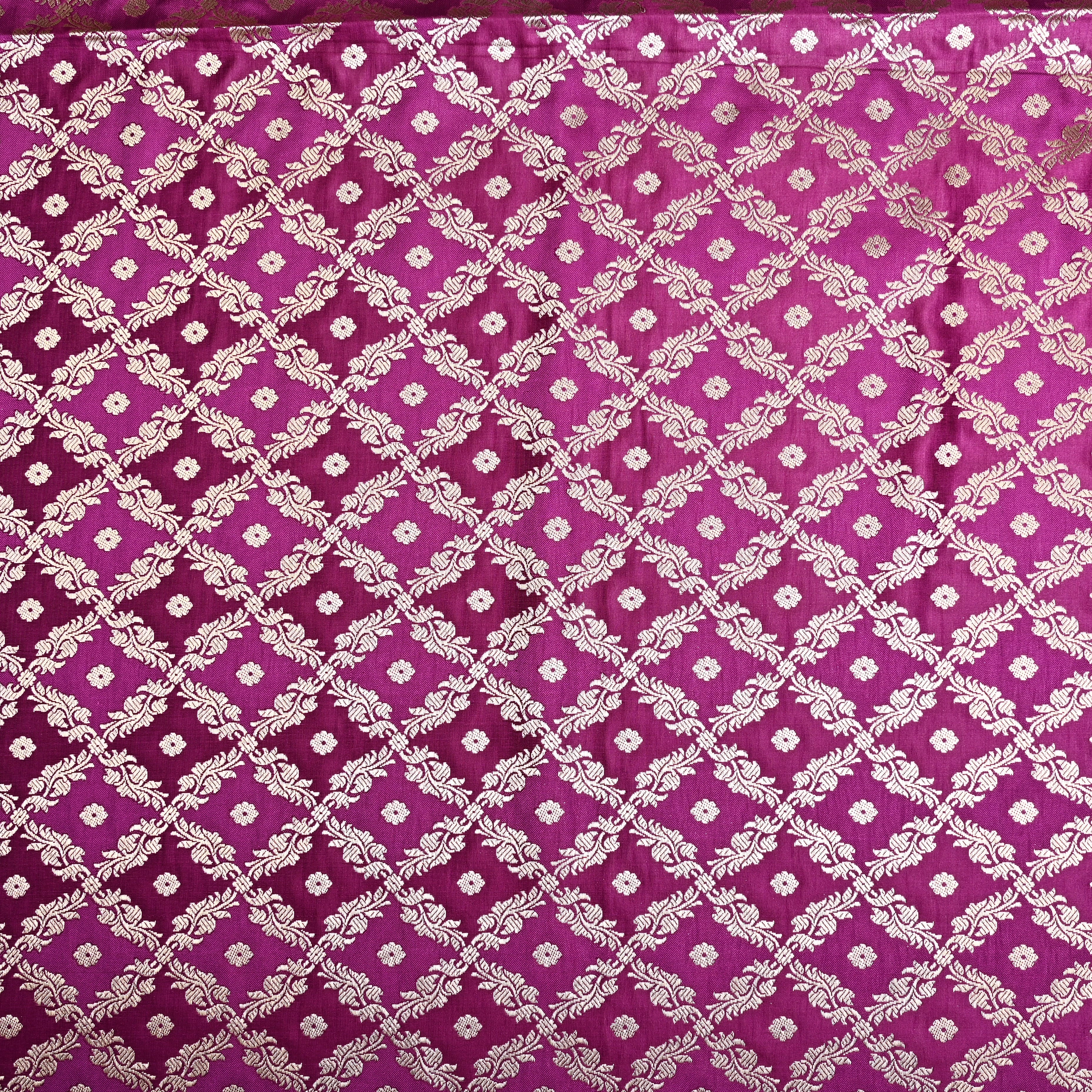 Pink Shades Jamawar Satin Fabric