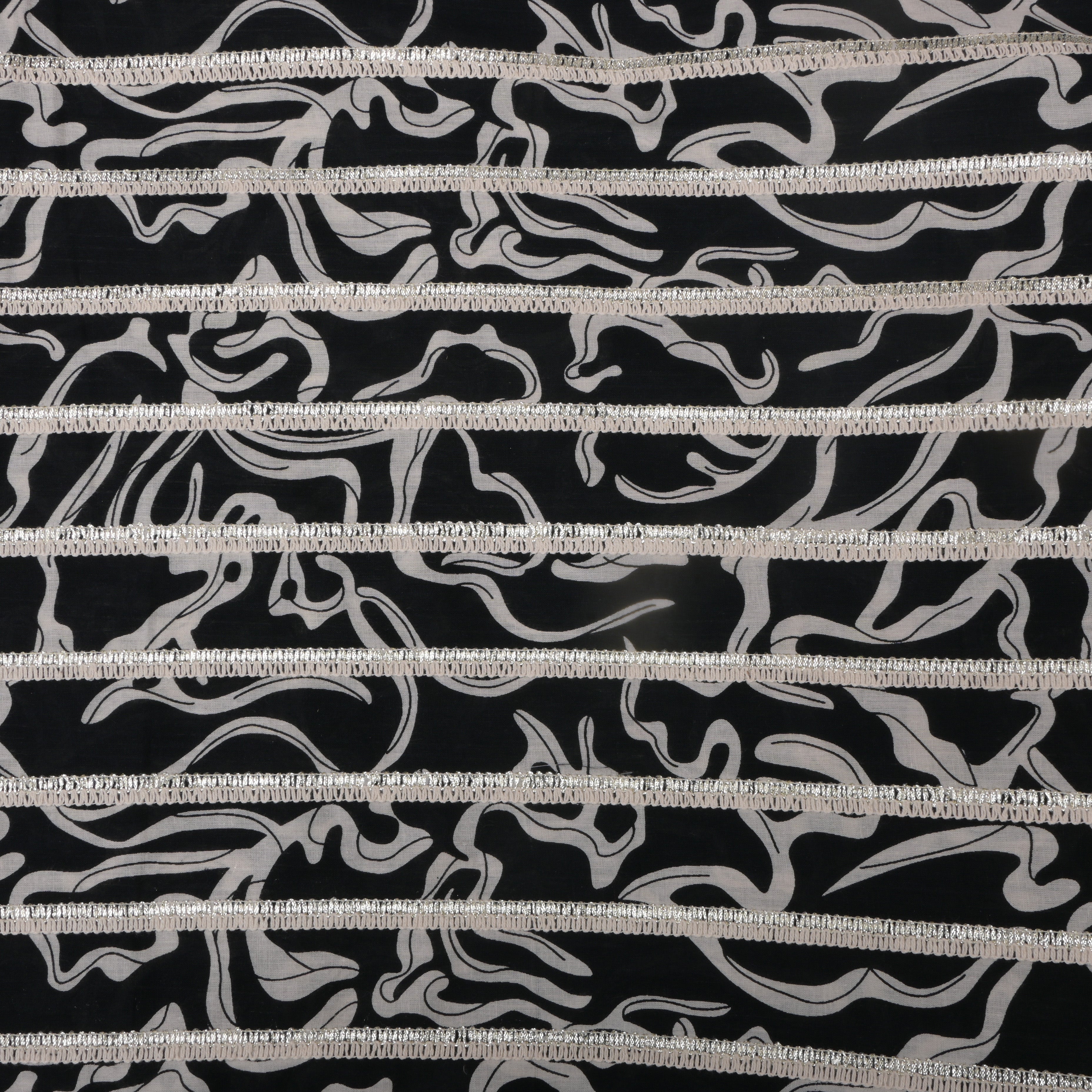 Black And White Printed Cotton Fabric