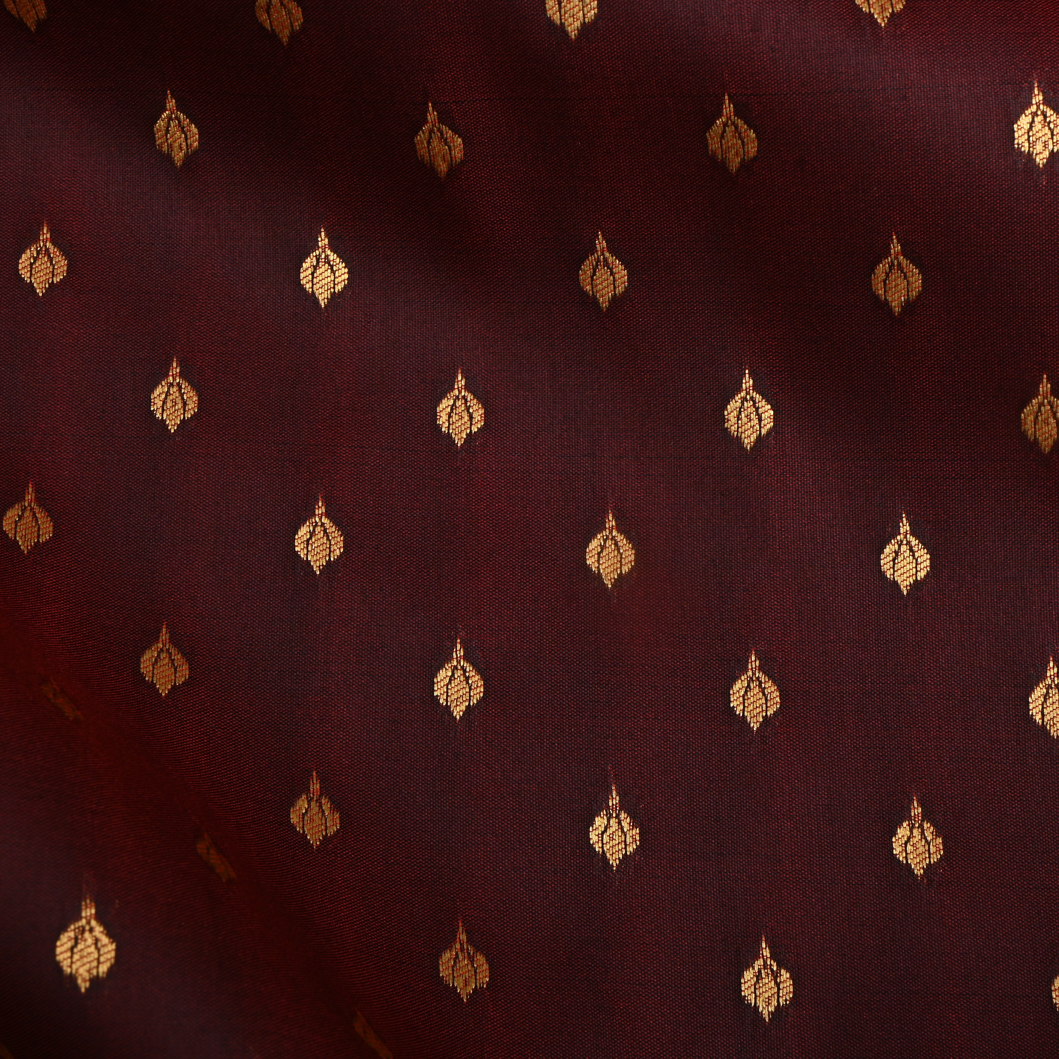 Cocoa Bean Brown Jamawar Silk Fabric