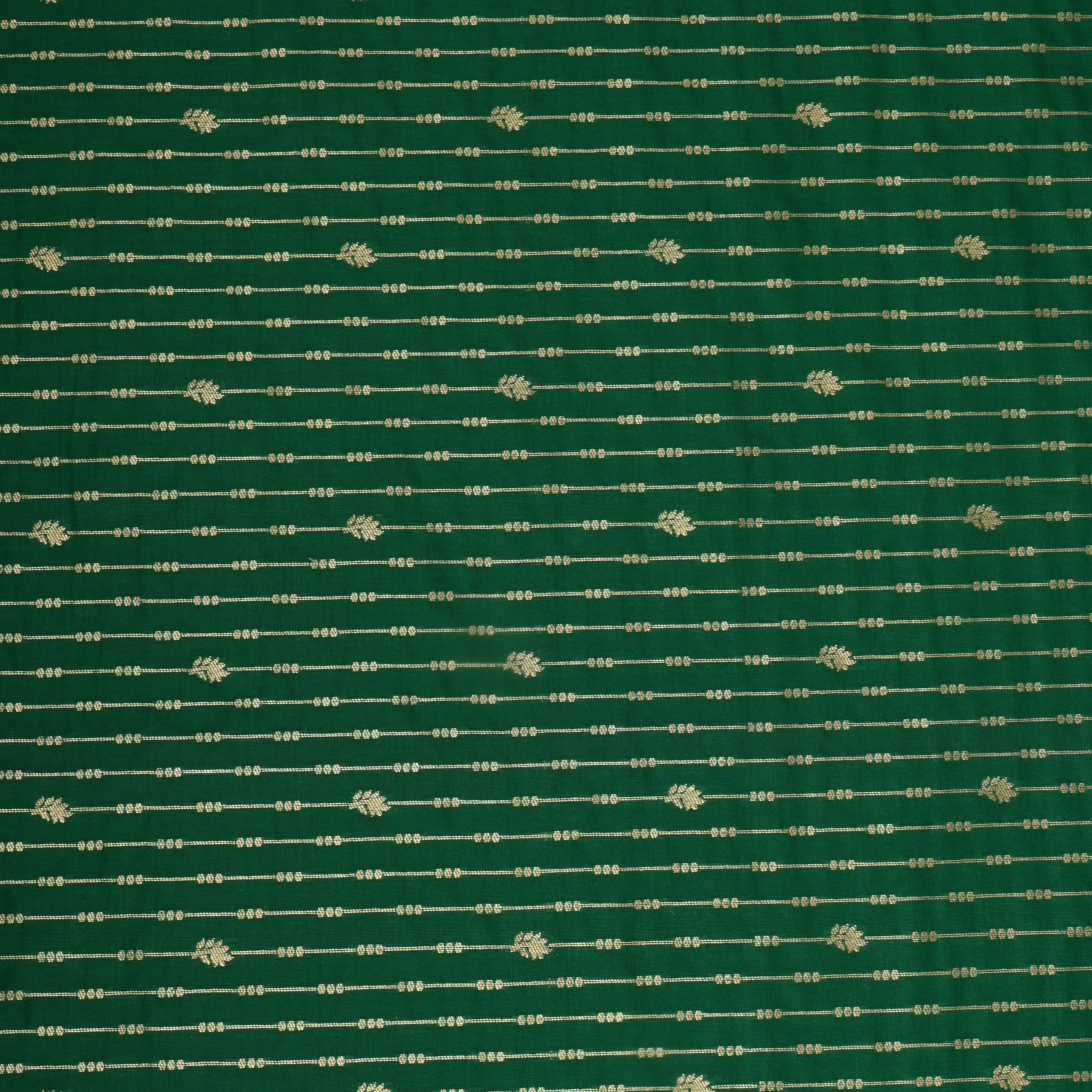 Dark Green Jamawar Silk Fabric