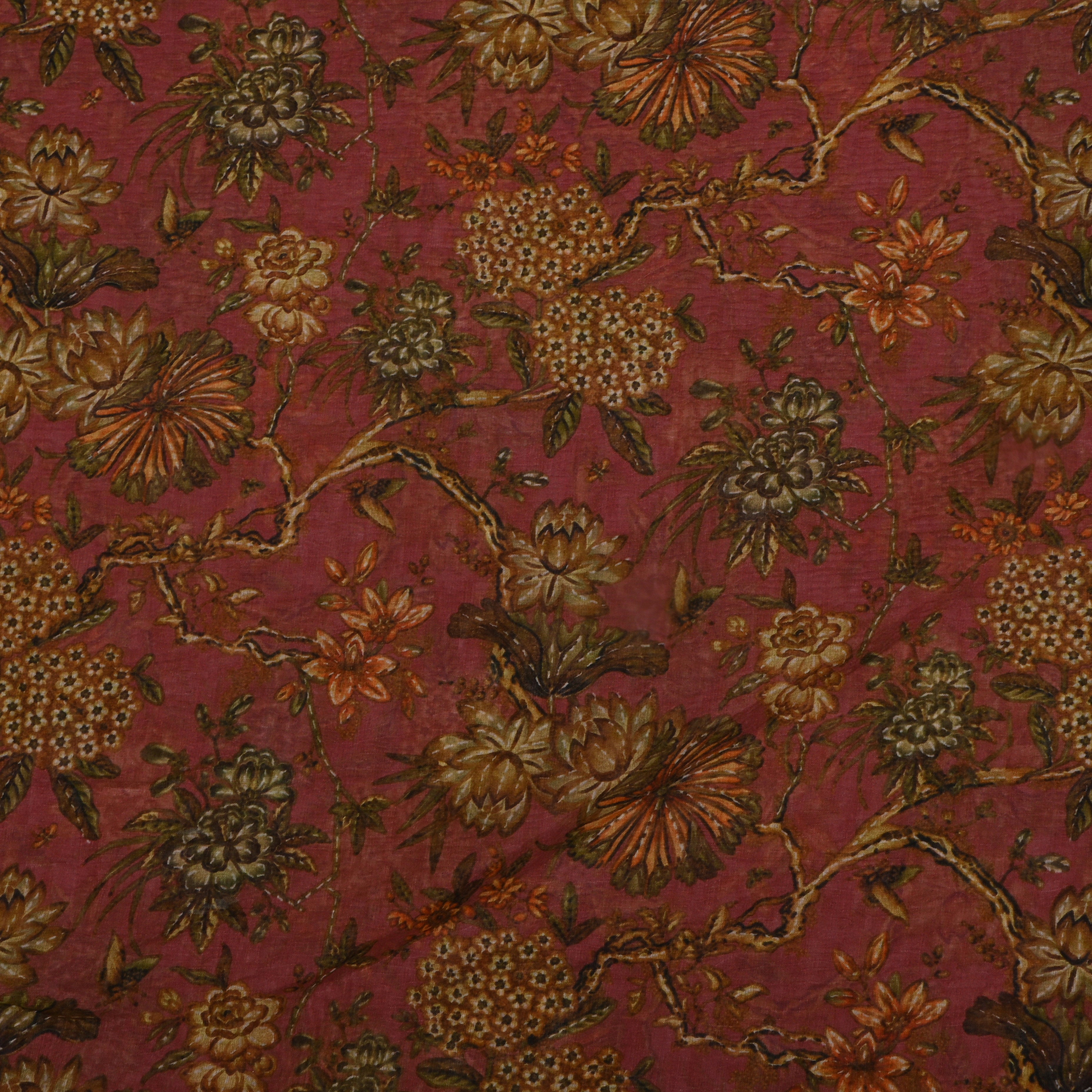 Dusty Pink Tissue Fabric With Digital Print