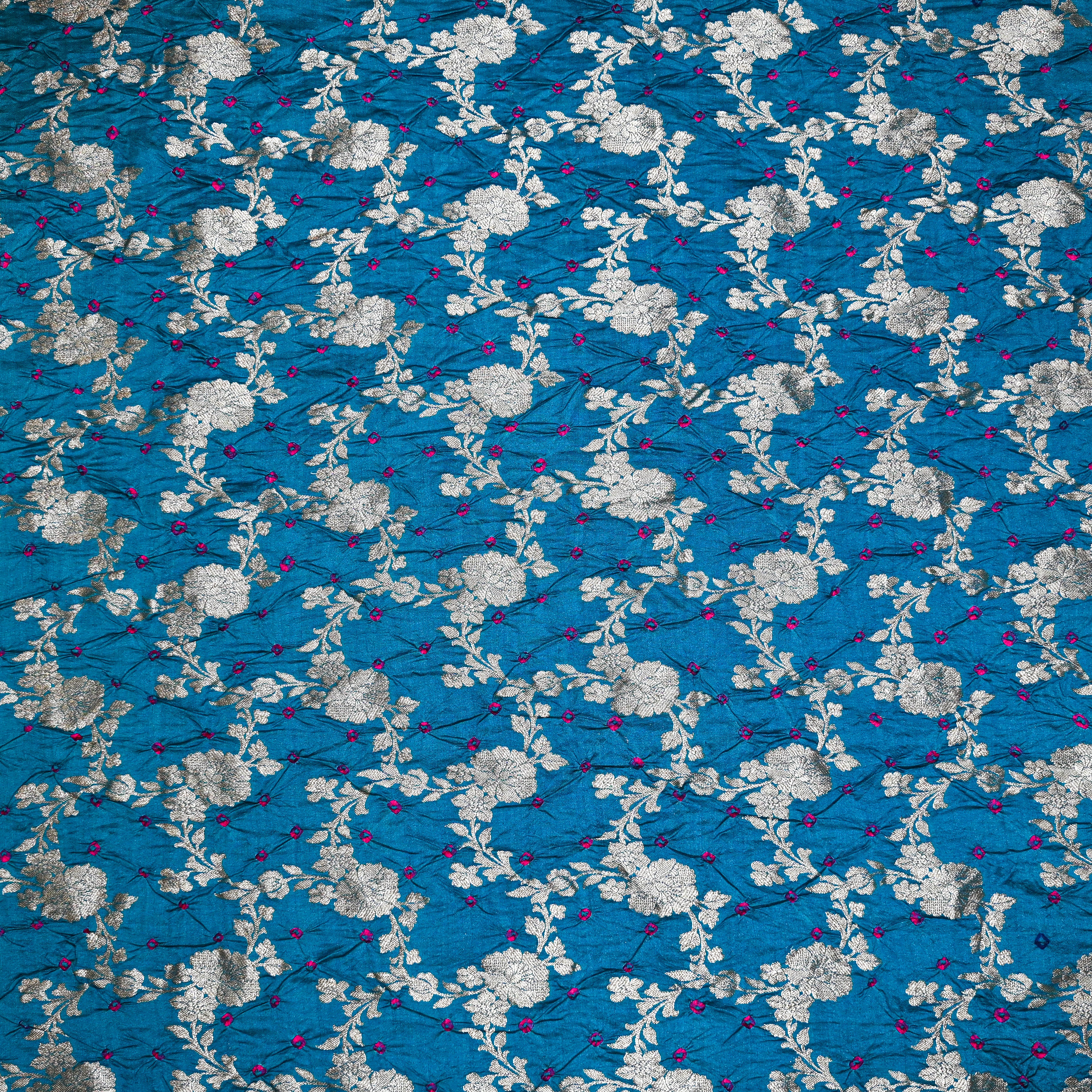 Tufts Blue Banarasi Bandhani Fabrics