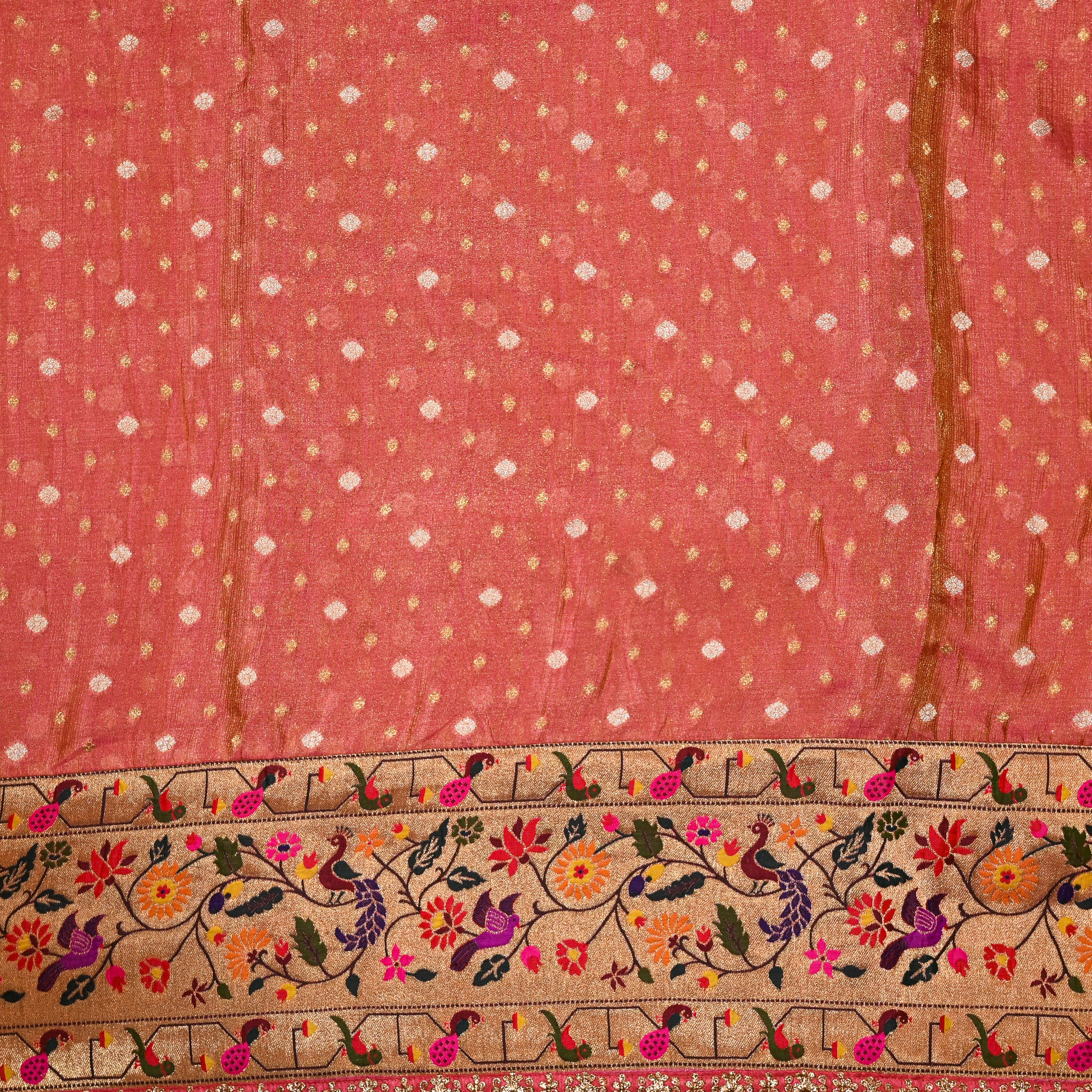 Peachy Pink Tissue Fabric