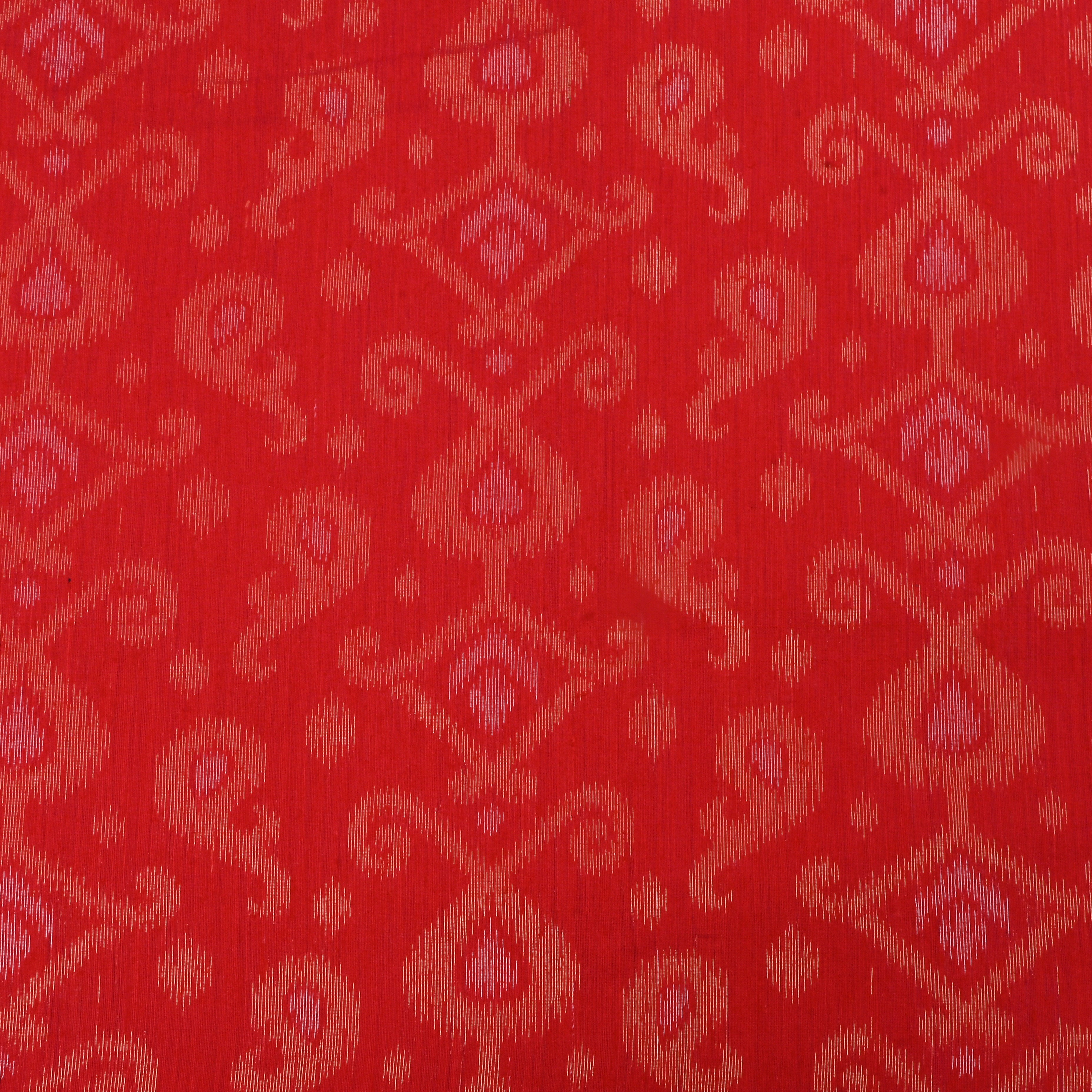 Red Matka Jamawar Fabric With Woven Pattern