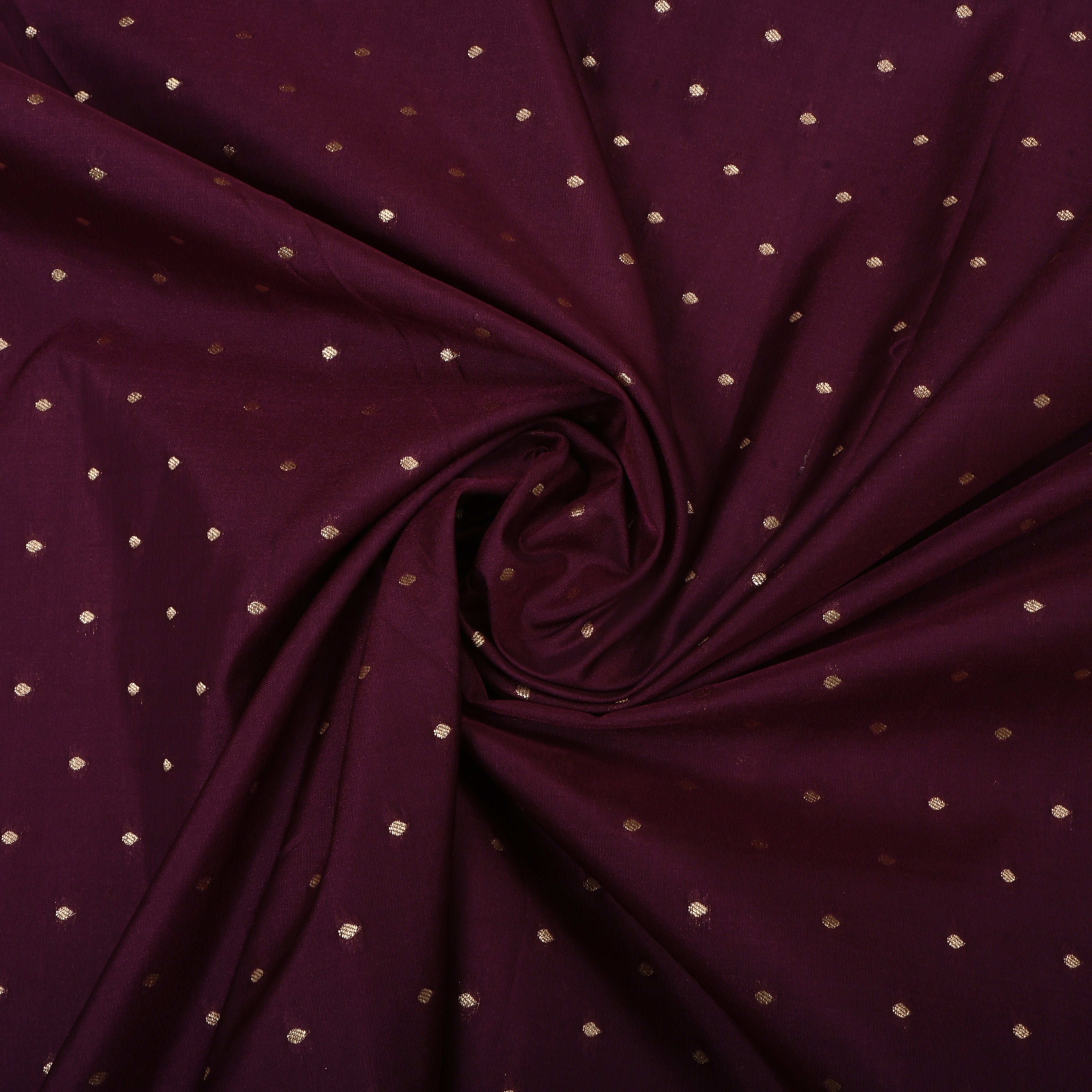 Crater Brown Jamawar Silk Fabric With Butti'S