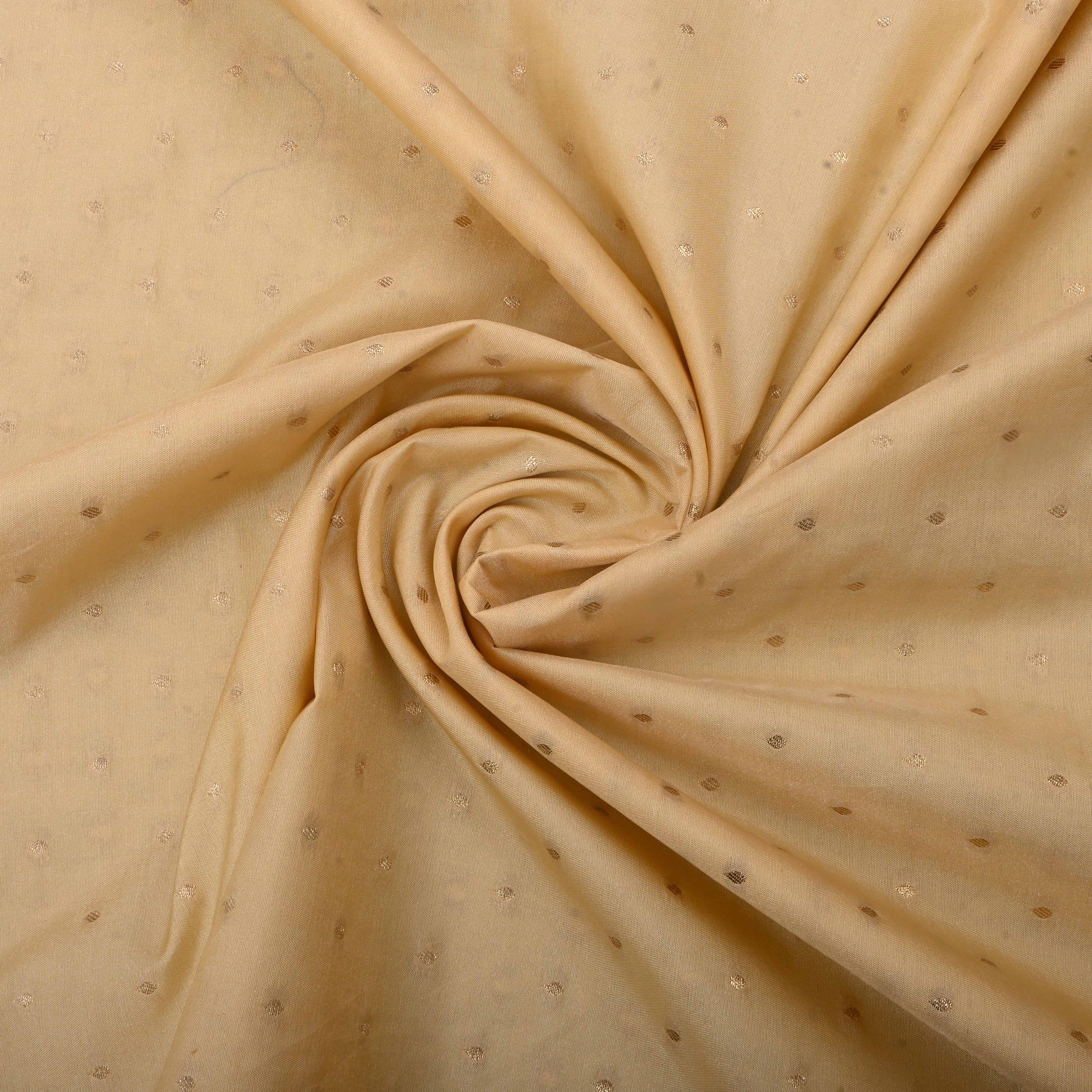 Burly Wood Yellow Jamawar Silk Fabric With Butti'S