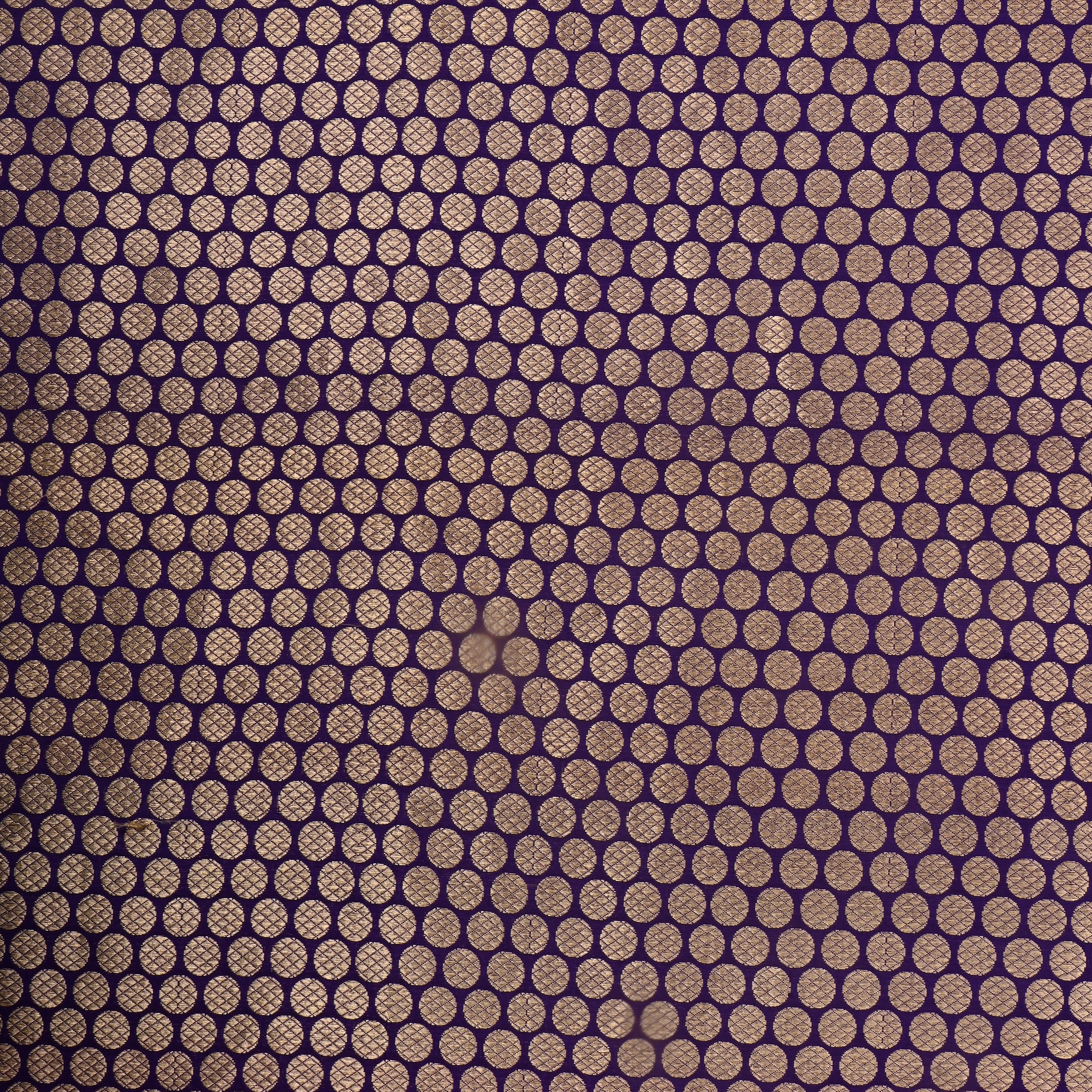 Dark Purple Jamawar Silk Fabric With Woven Pattern
