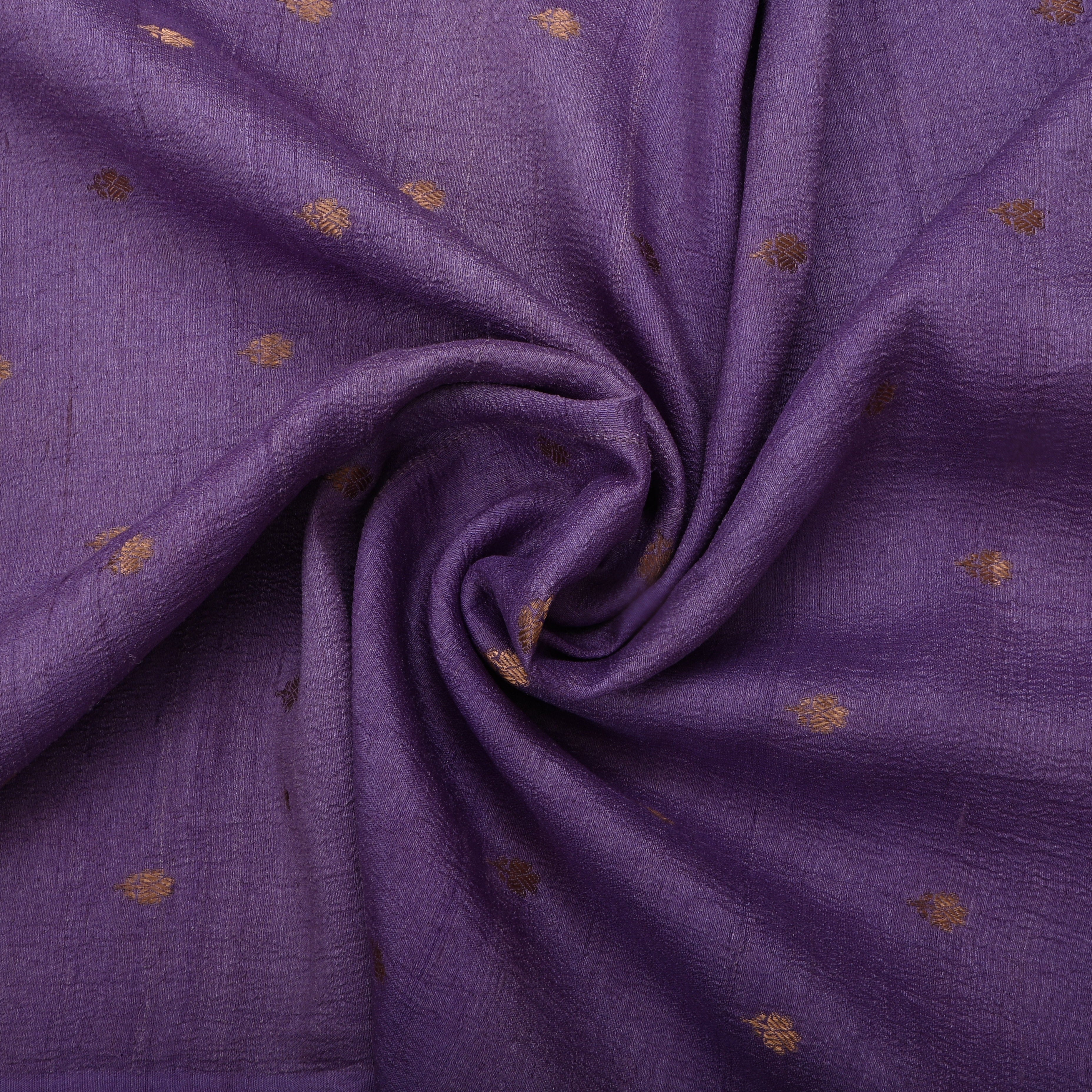Dusty Purple Jamawar Tussar Fabric With Butti'S