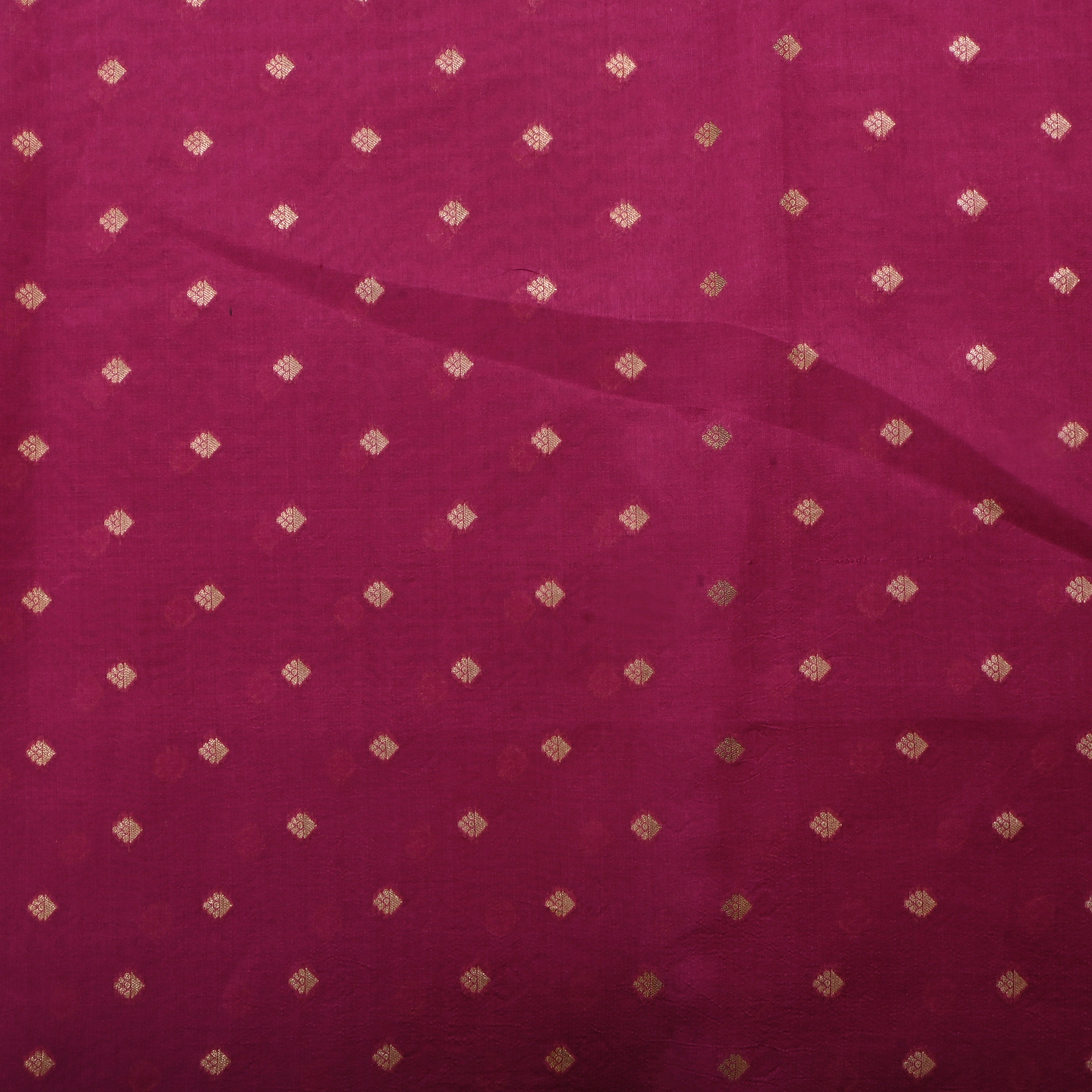 Pansy Purple Jamawar Silk Fabric With Butti'S