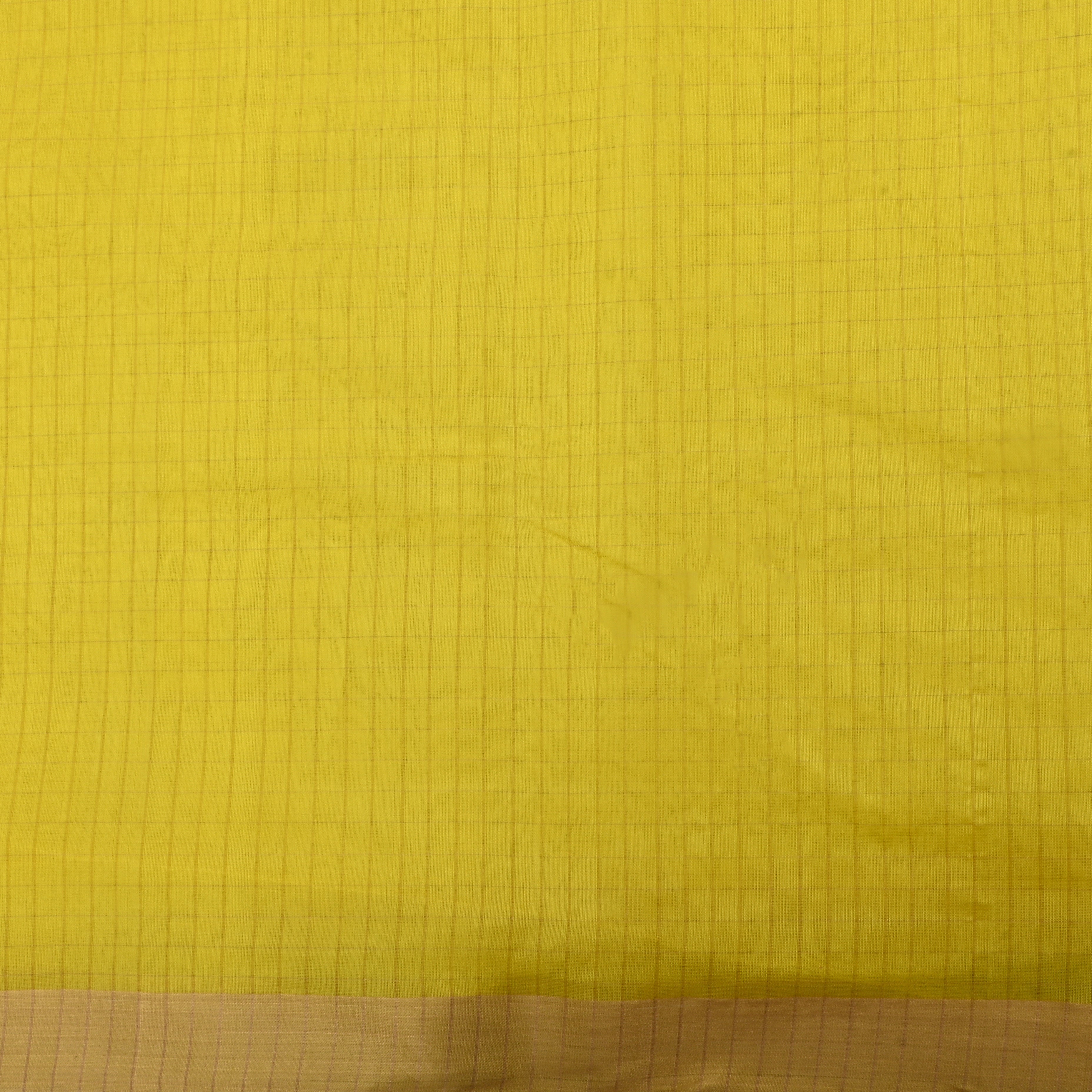 Old Gold Jamawar Silk Fabric With Checks Pattern