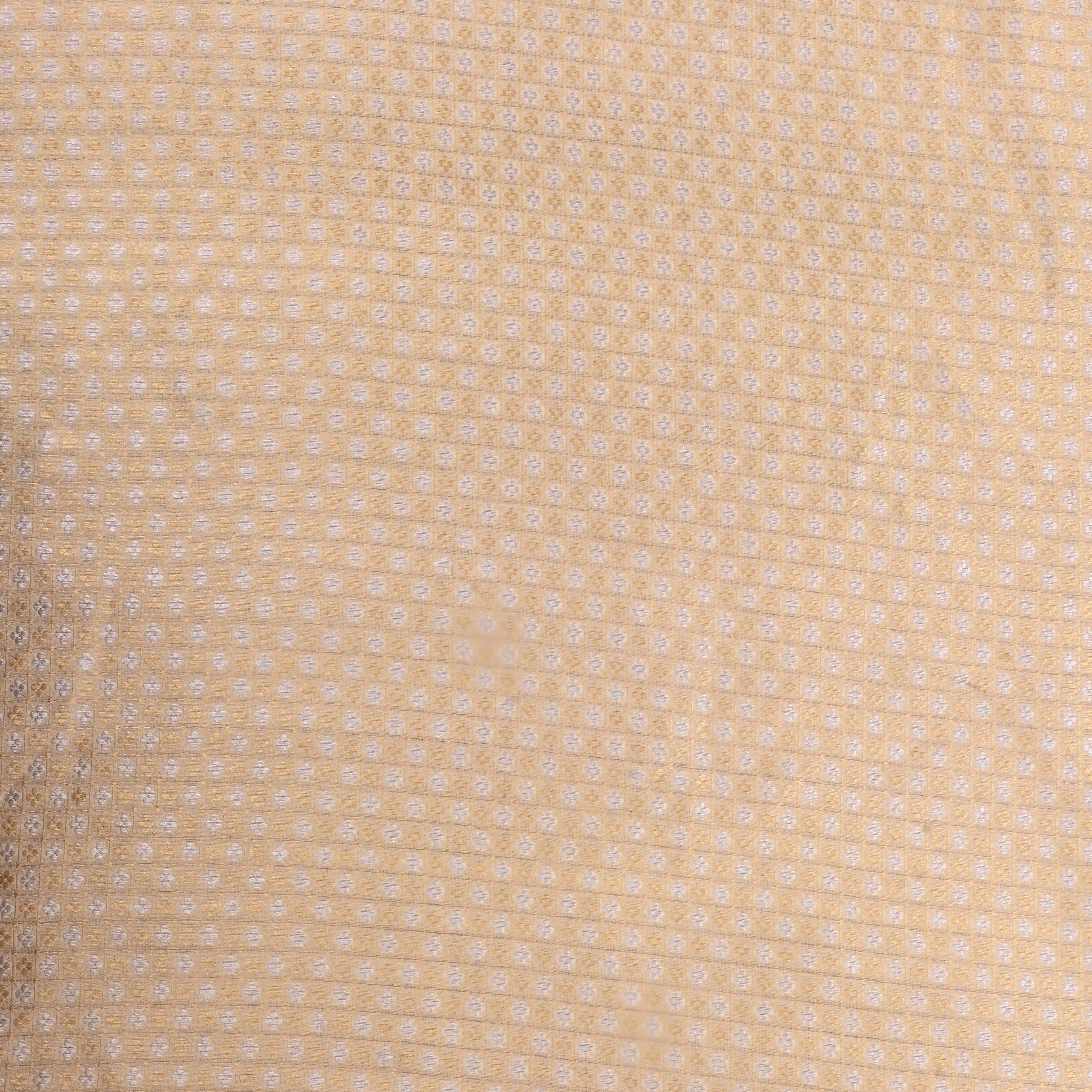 Light Golden Jamawar Tissue Fabric With Brocade