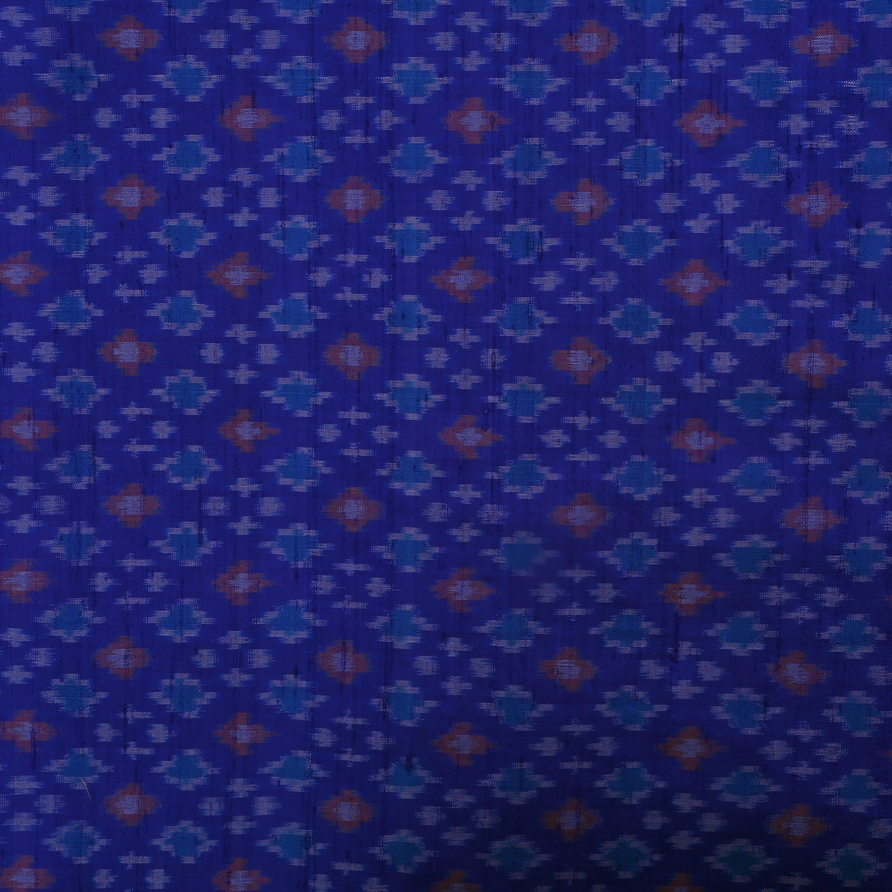 Deep Sapphire Dupion Ikat Fabric