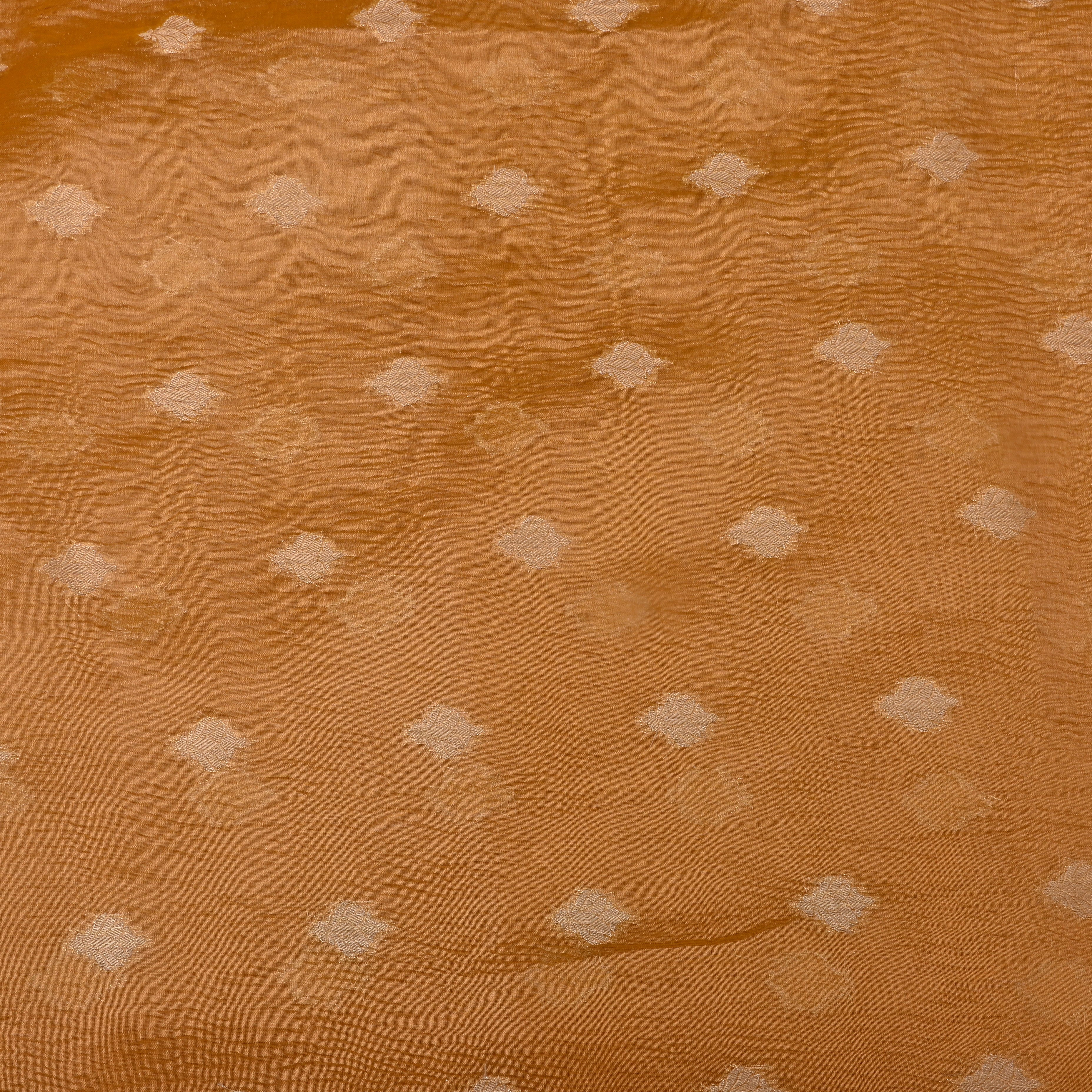 California Peach Jamawar Tissue Fabric With Contrast Border