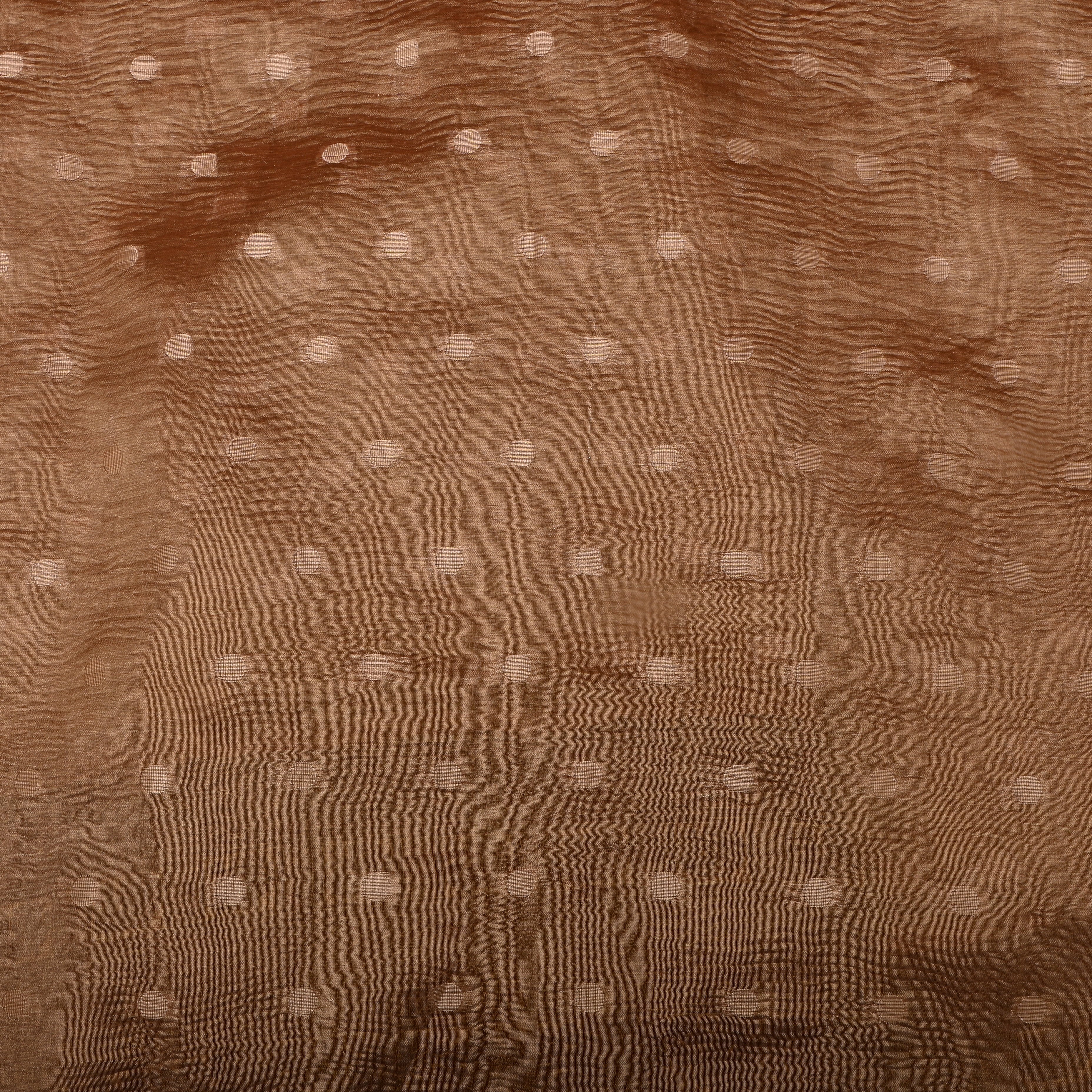 Light Traupe Brown Kanchi Zari Motifs Border Jamawar Tissue Fabric