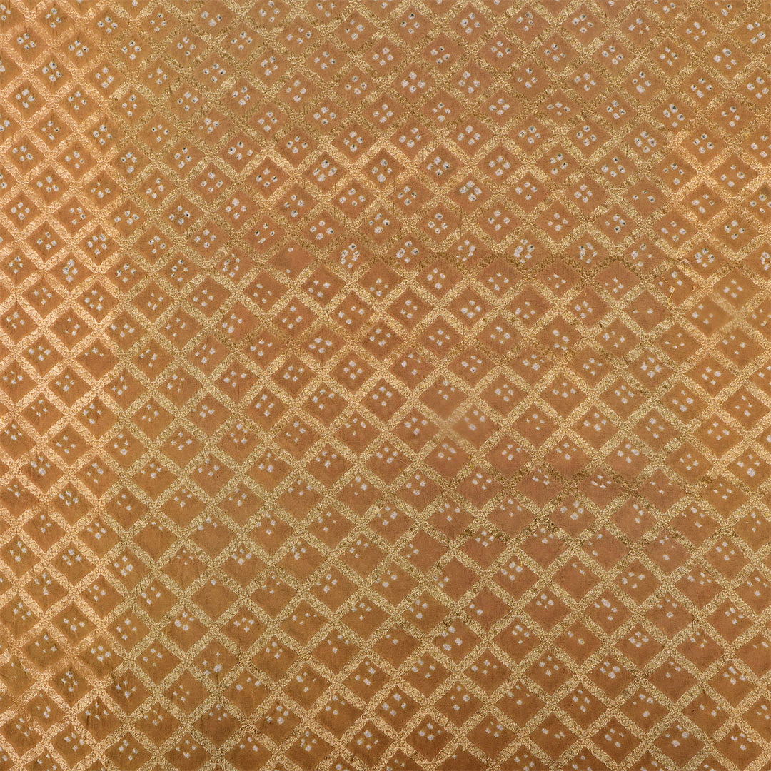 Cinnamon Brown Georgette Bandhani Fabric
