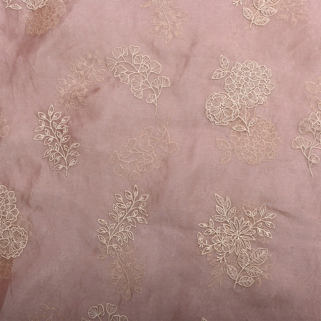 Brandy Rose Organza Floral Embroidered Fabric