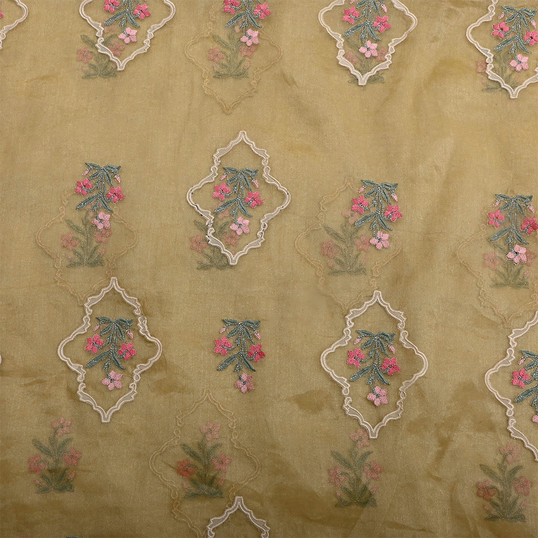 Dull Brown Tissue Patch Work Fabric