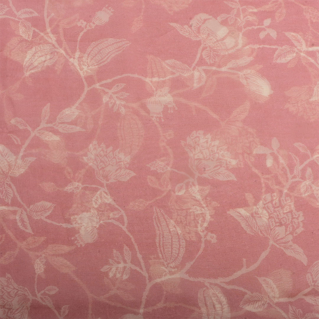 Dirty Pink Organza Floral Printed Fabric
