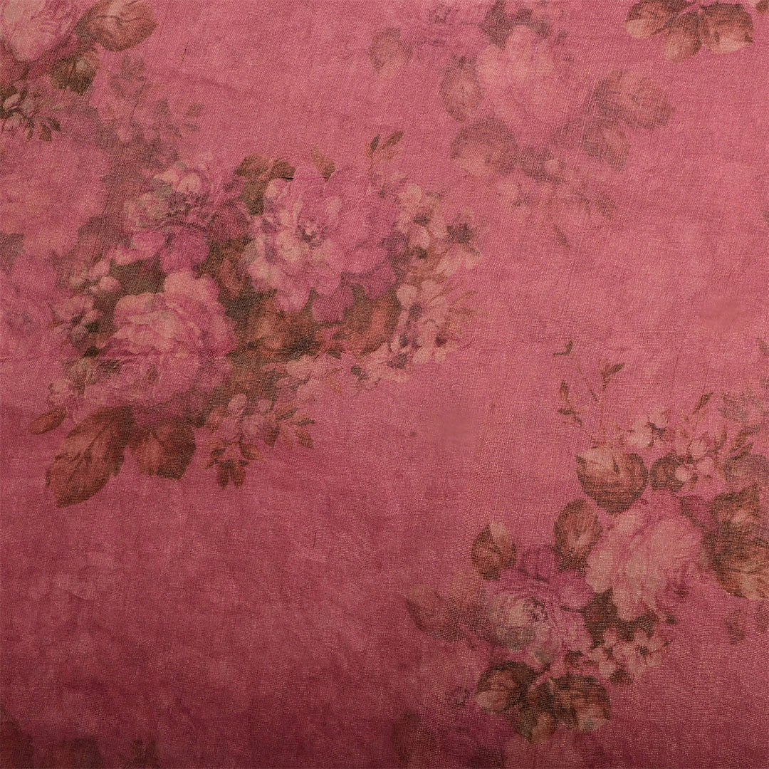 Dark Rose Tissue Printed Fabric