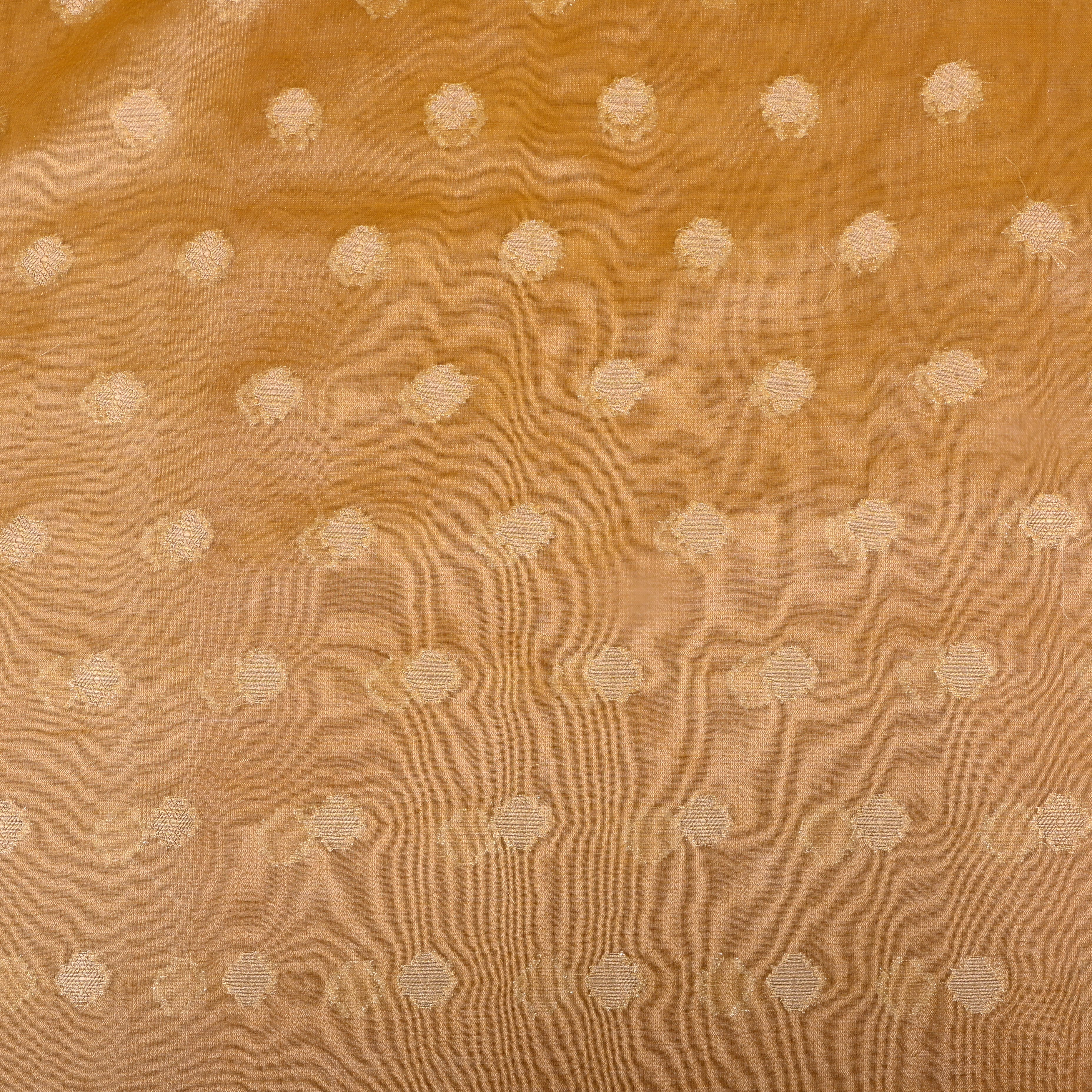 Sunset Yellow Zari Woven Tissue Fabric