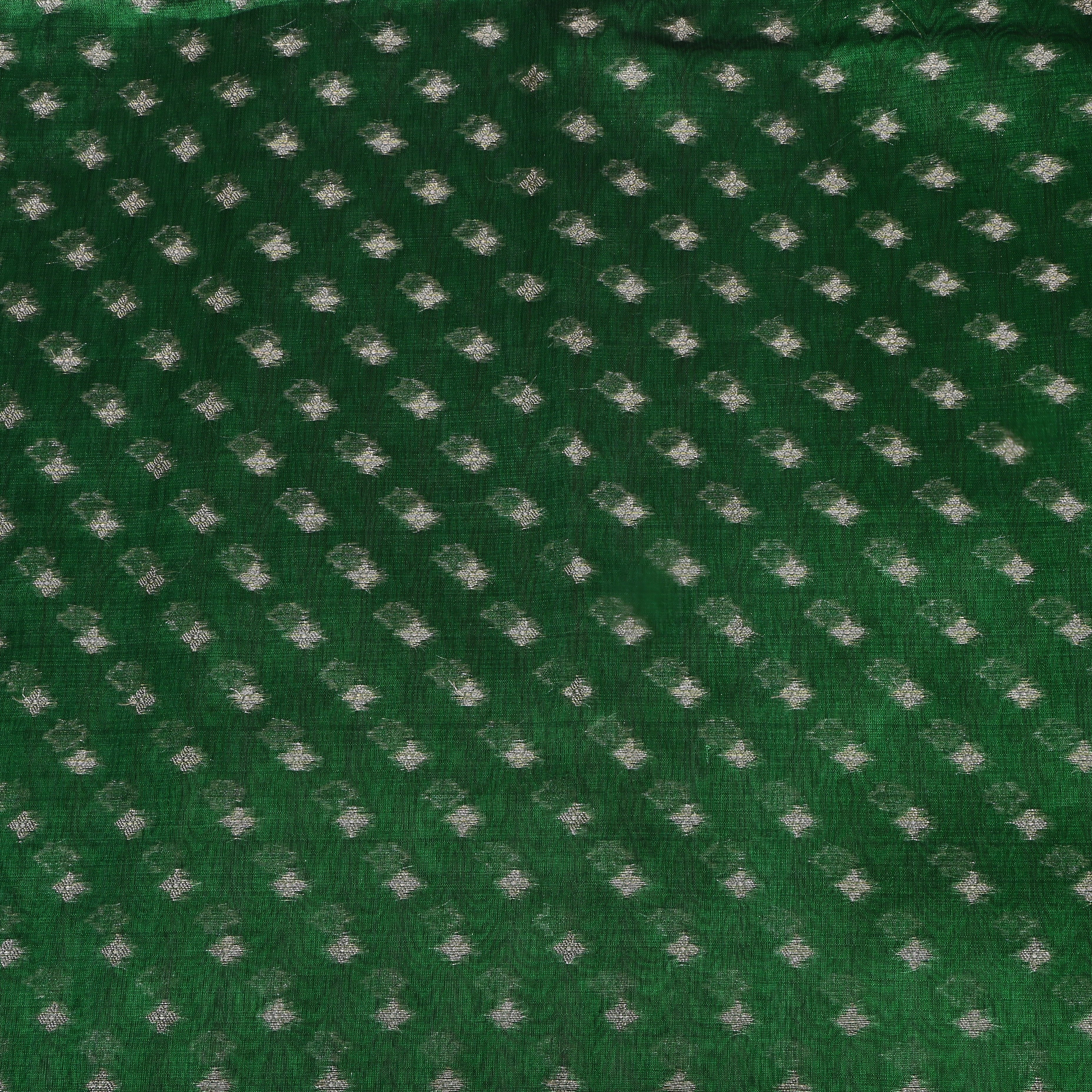 Royal Green Zari Woven Tissue Fabric