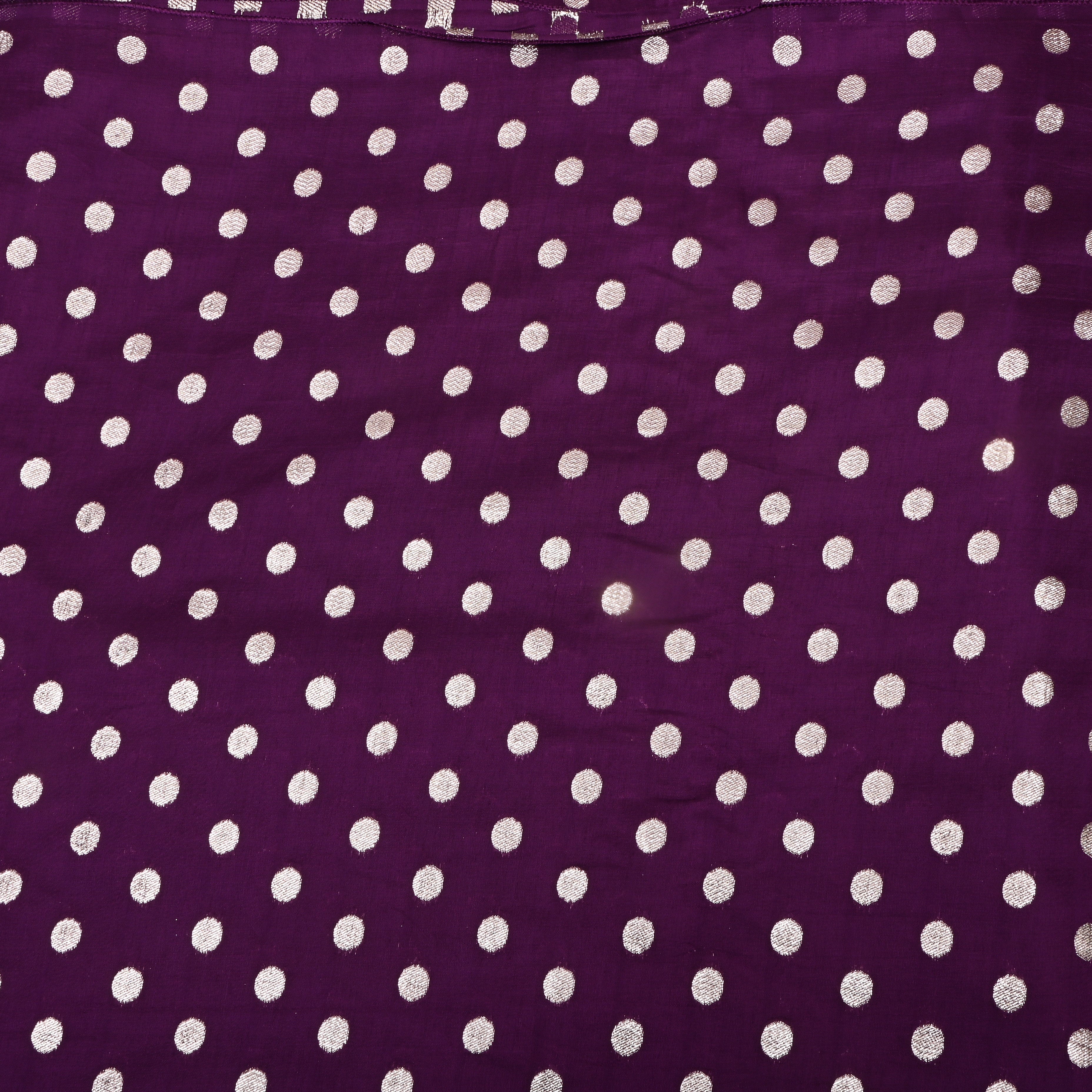 Pure Violet Zari Woven Silk Fabric