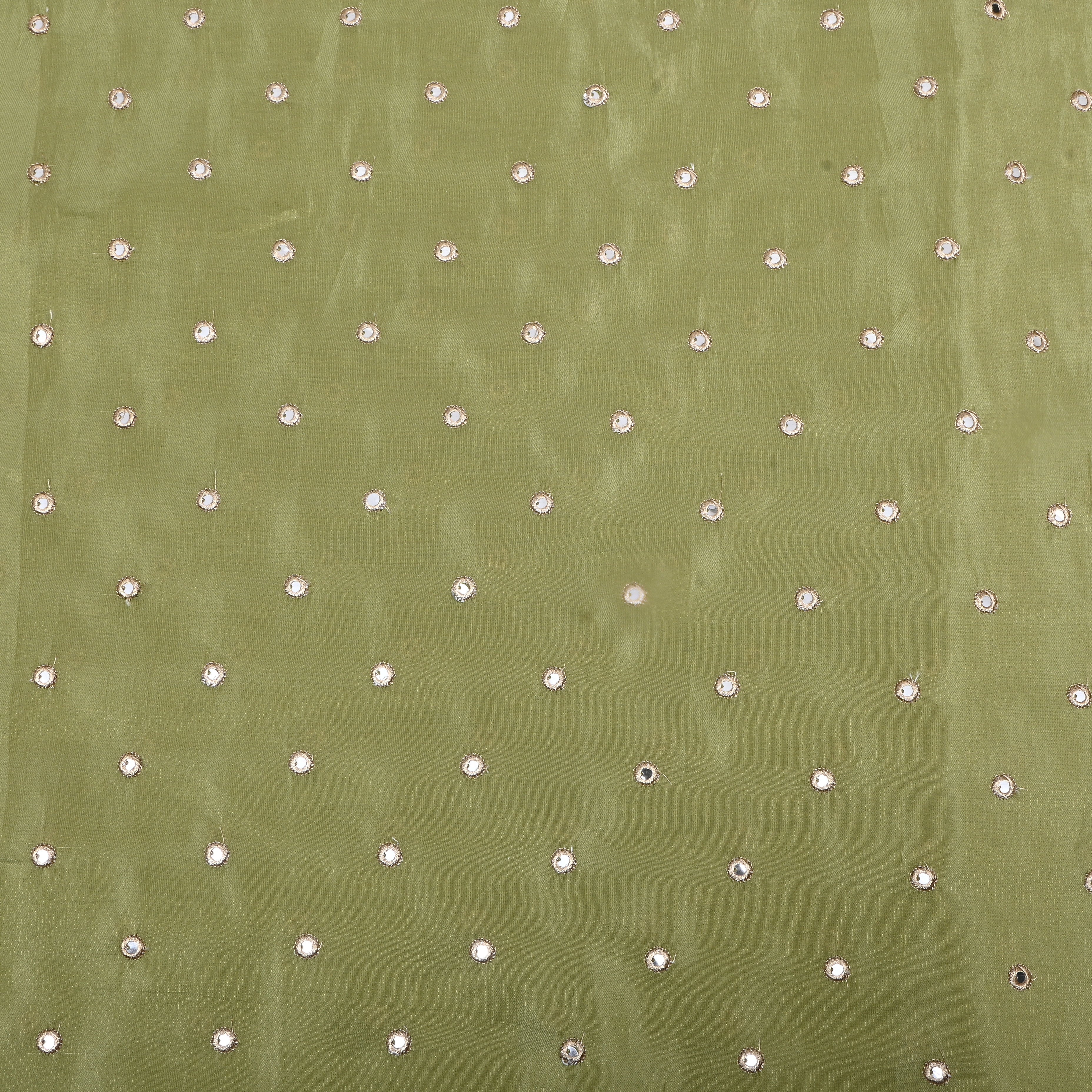 Bright Moss Green Mirror Embroidery Tissue Fabric