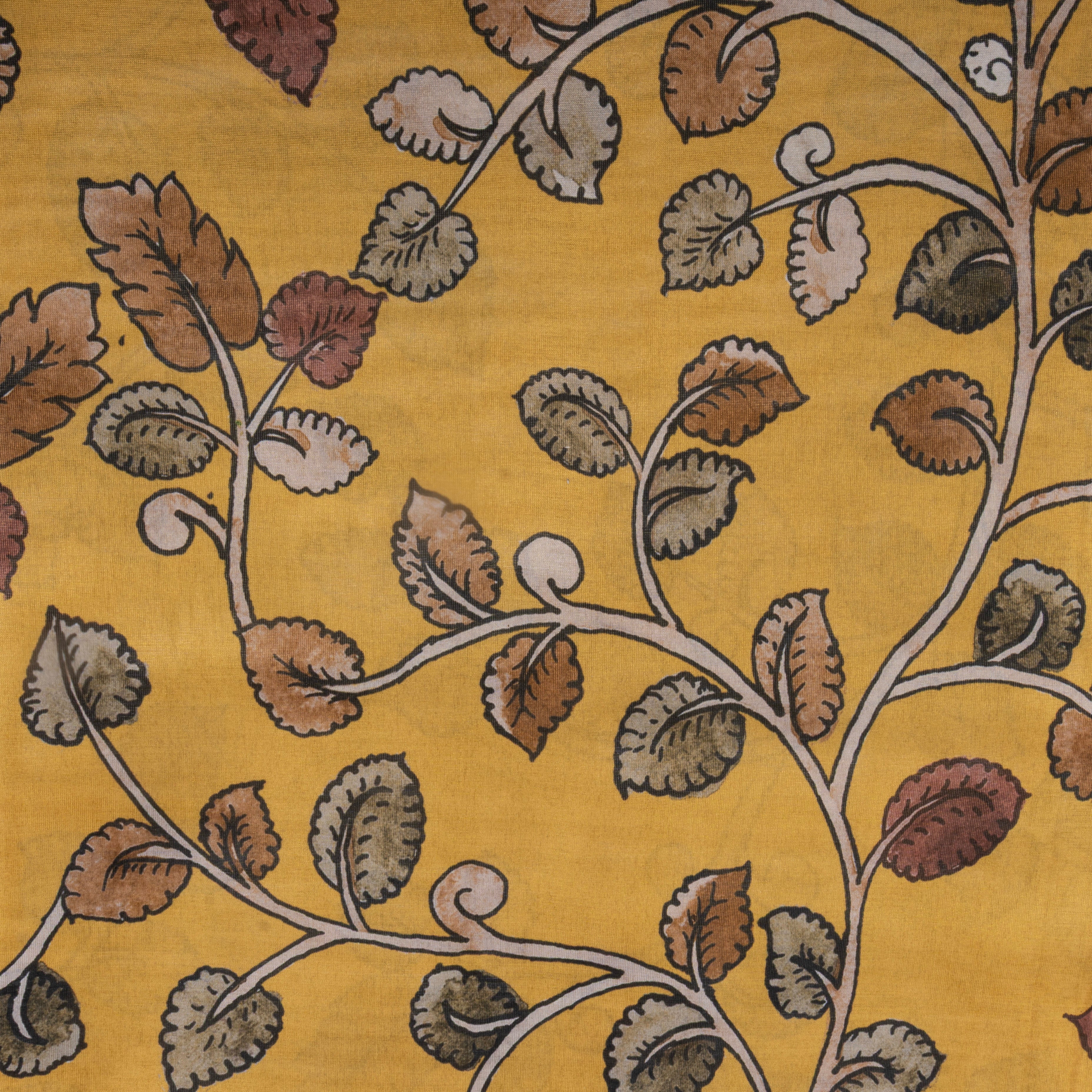 Muted Yellow Printed Tissue Fabric