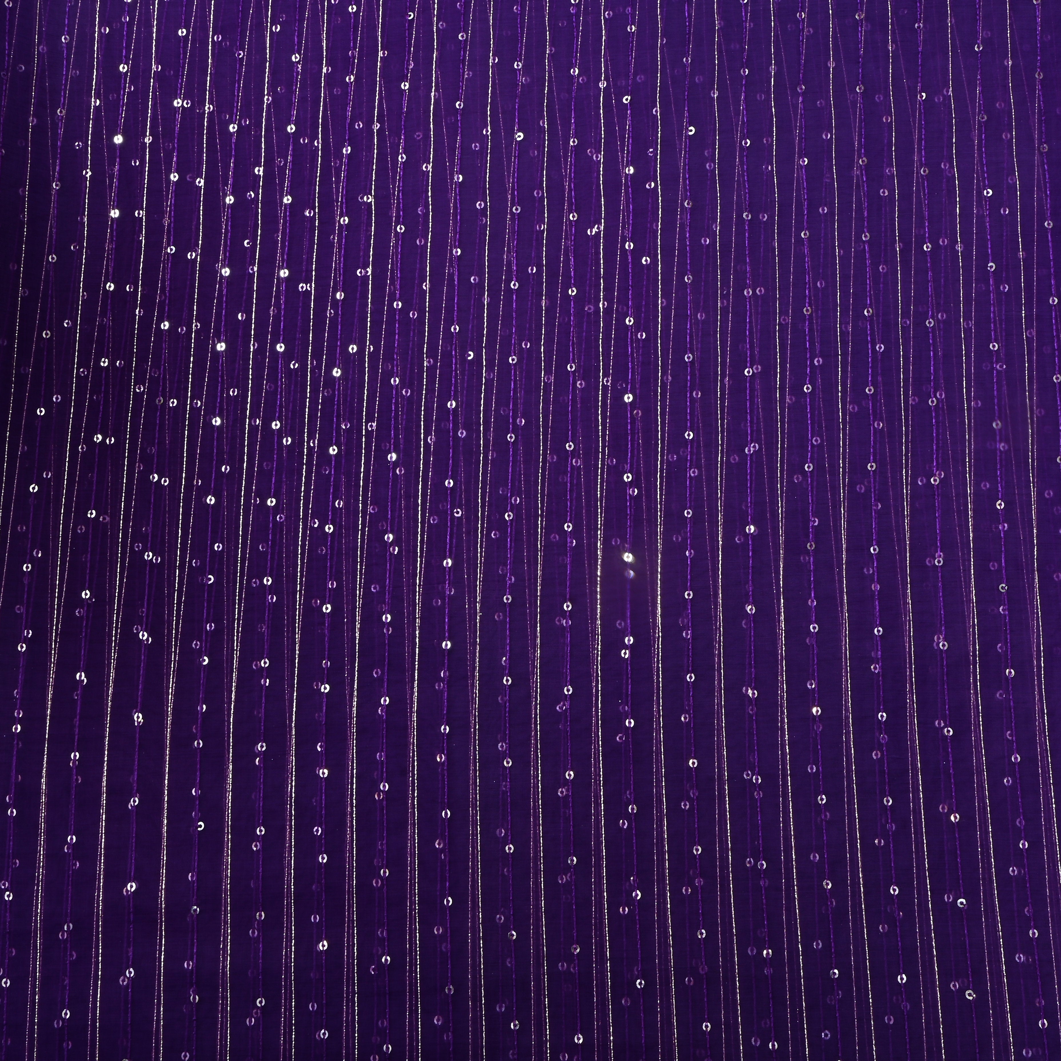 Dark Purple Embroidered Organza Fabric