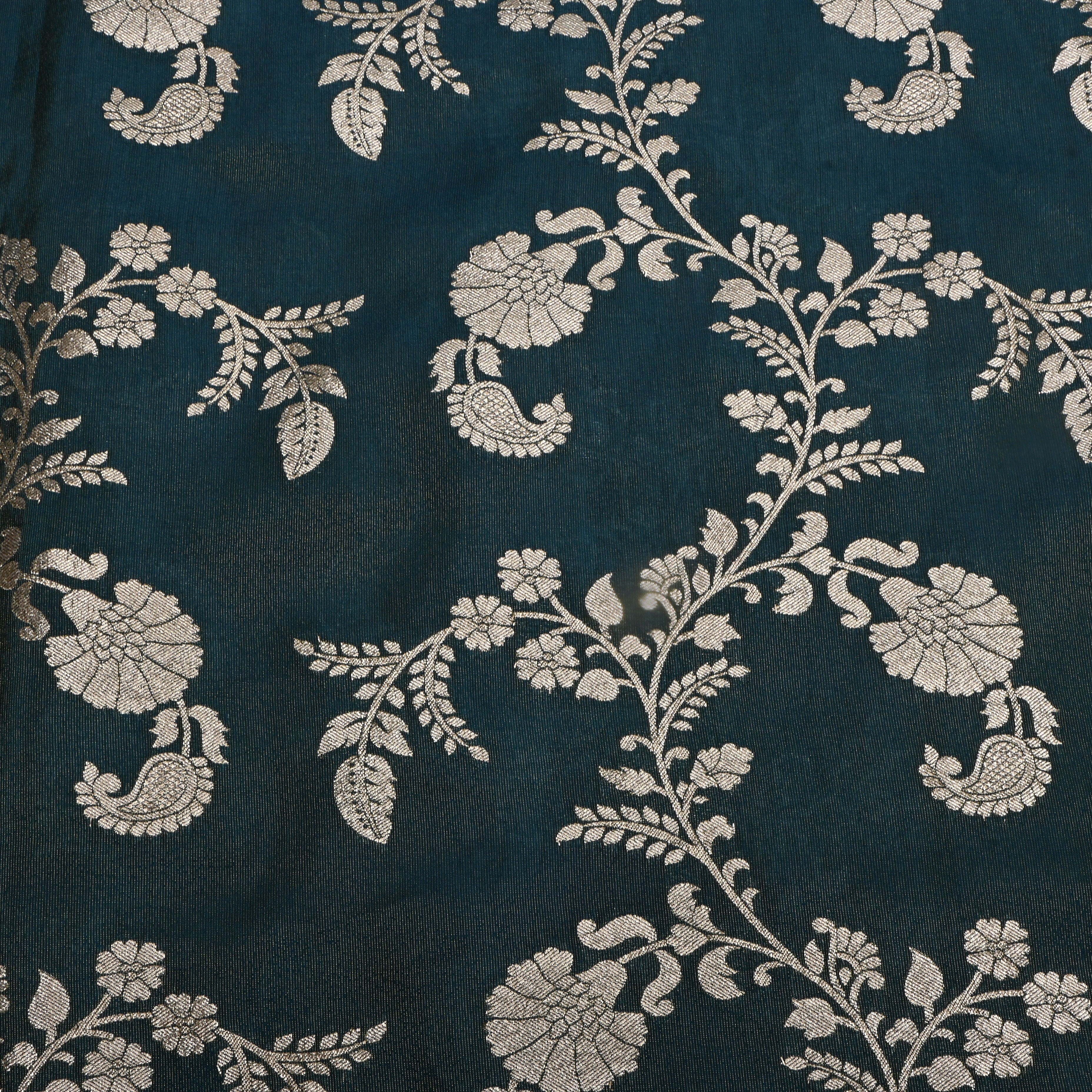 Mughal Green Zari Woven Tissue Fabric