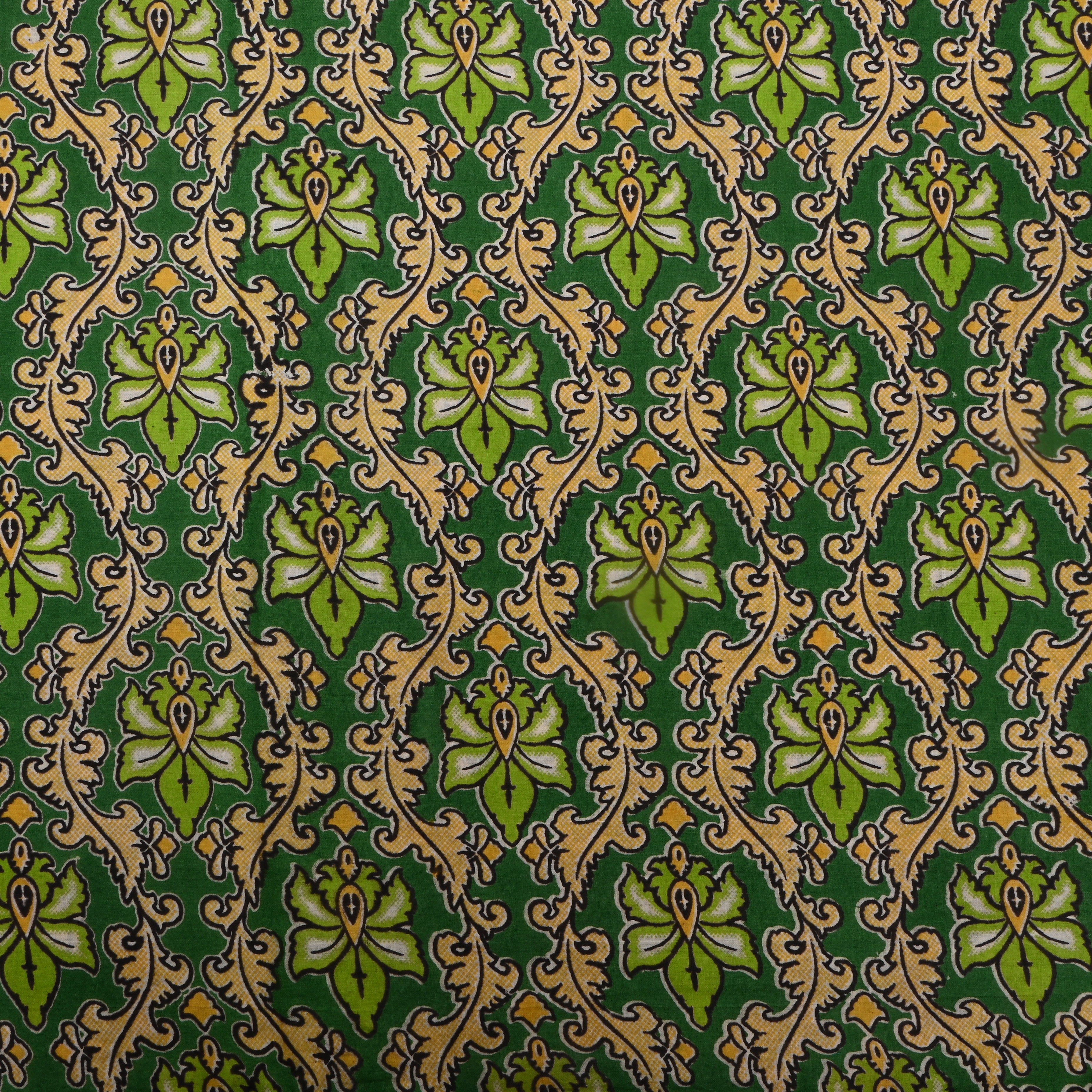 Tree Green Kalamkari Printed Cotton Fabric
