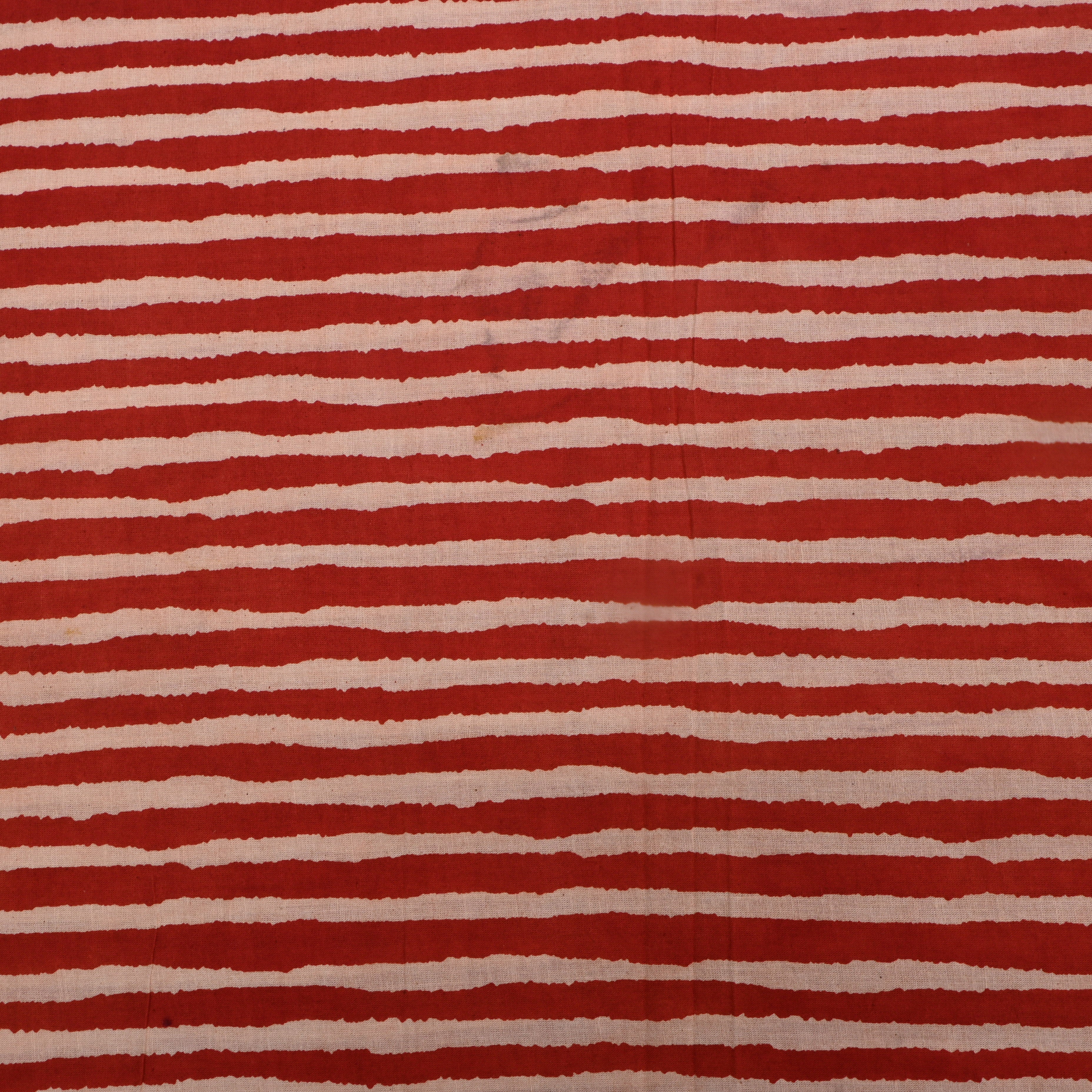 Red Striped Printed Cotton Fabric