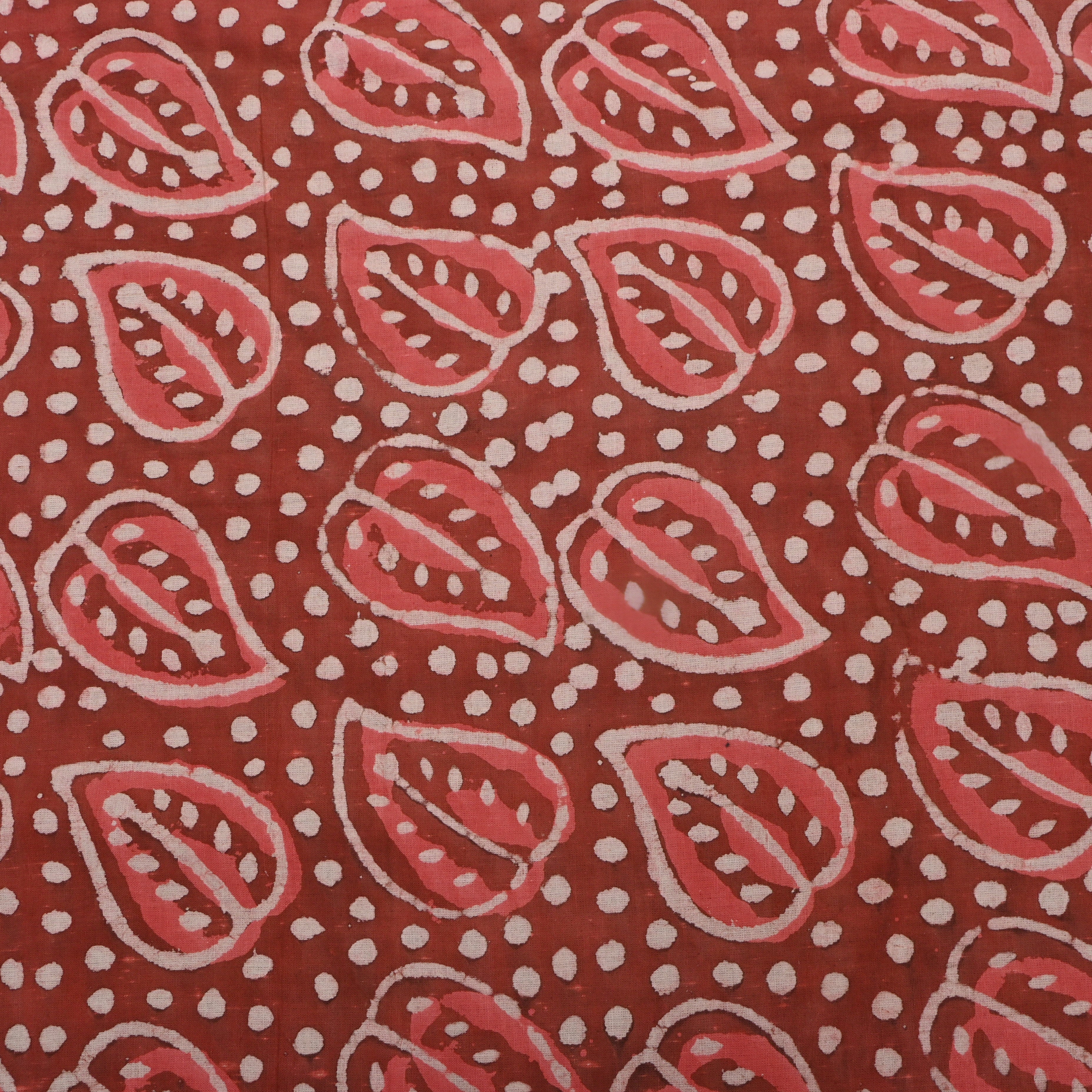 Brown Floral Printed Cotton Fabric