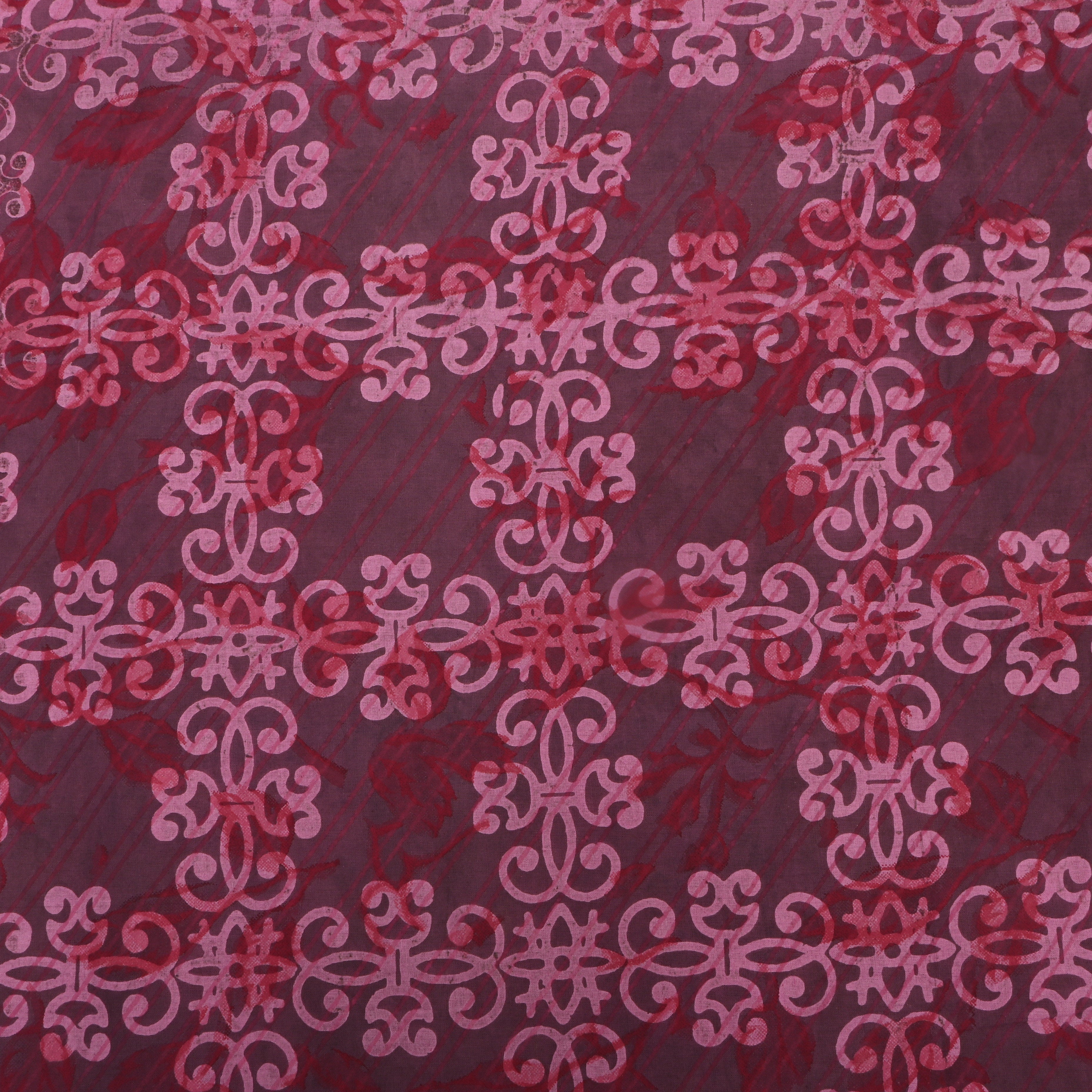 Wine Floral Printed Cotton Fabric