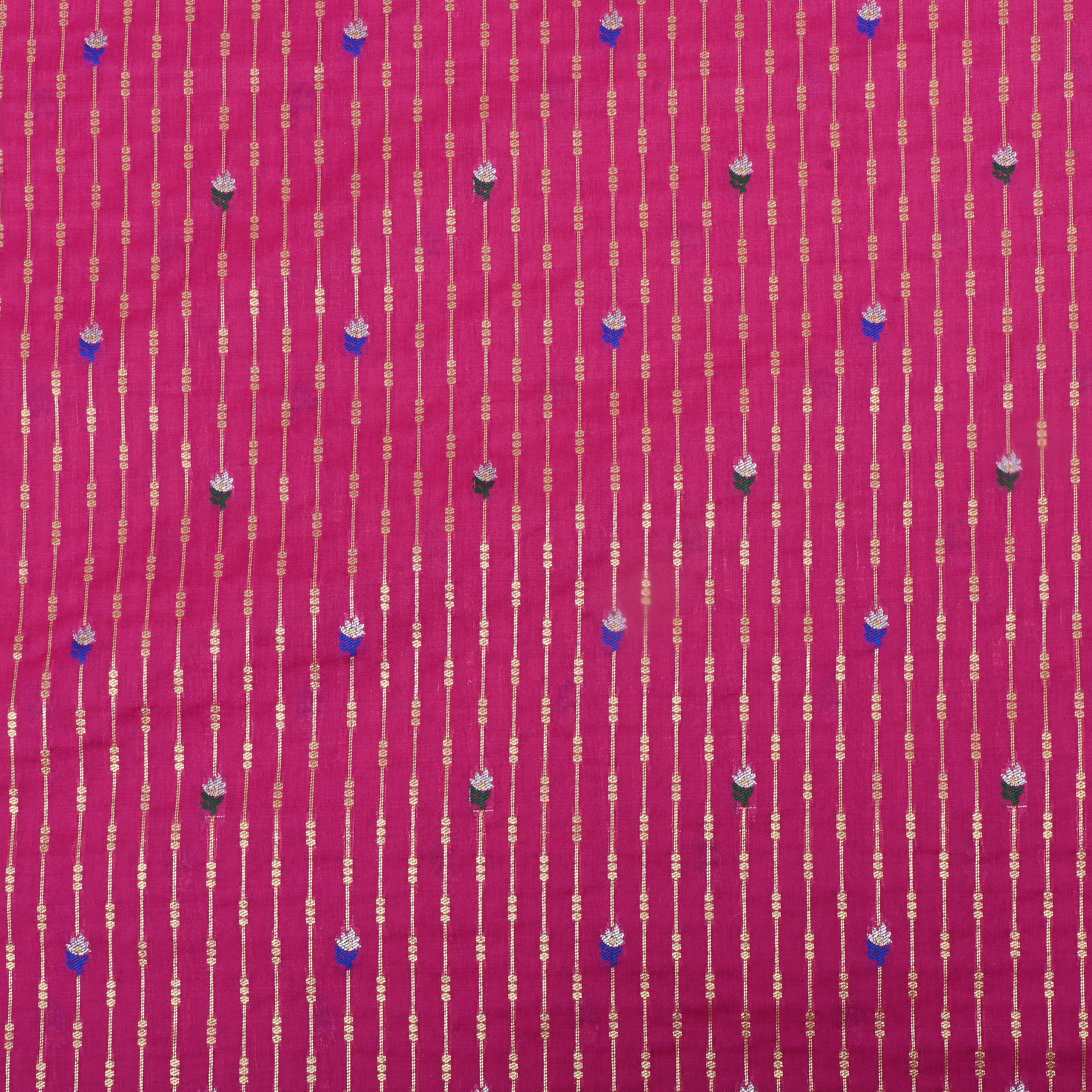 Barbie Pink Zari Woven Silk Fabric
