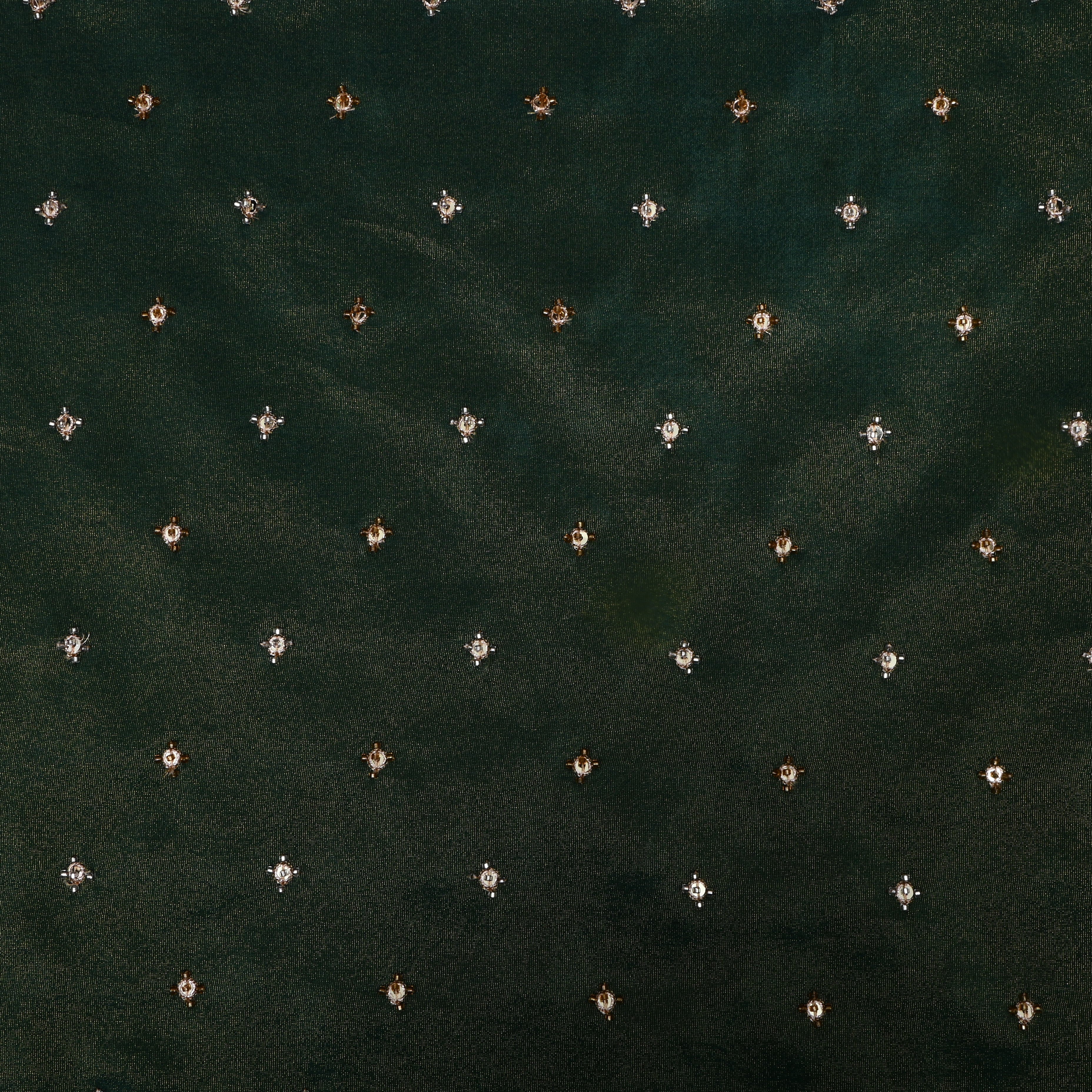 Sea Green Bead Work Tissue Fabric